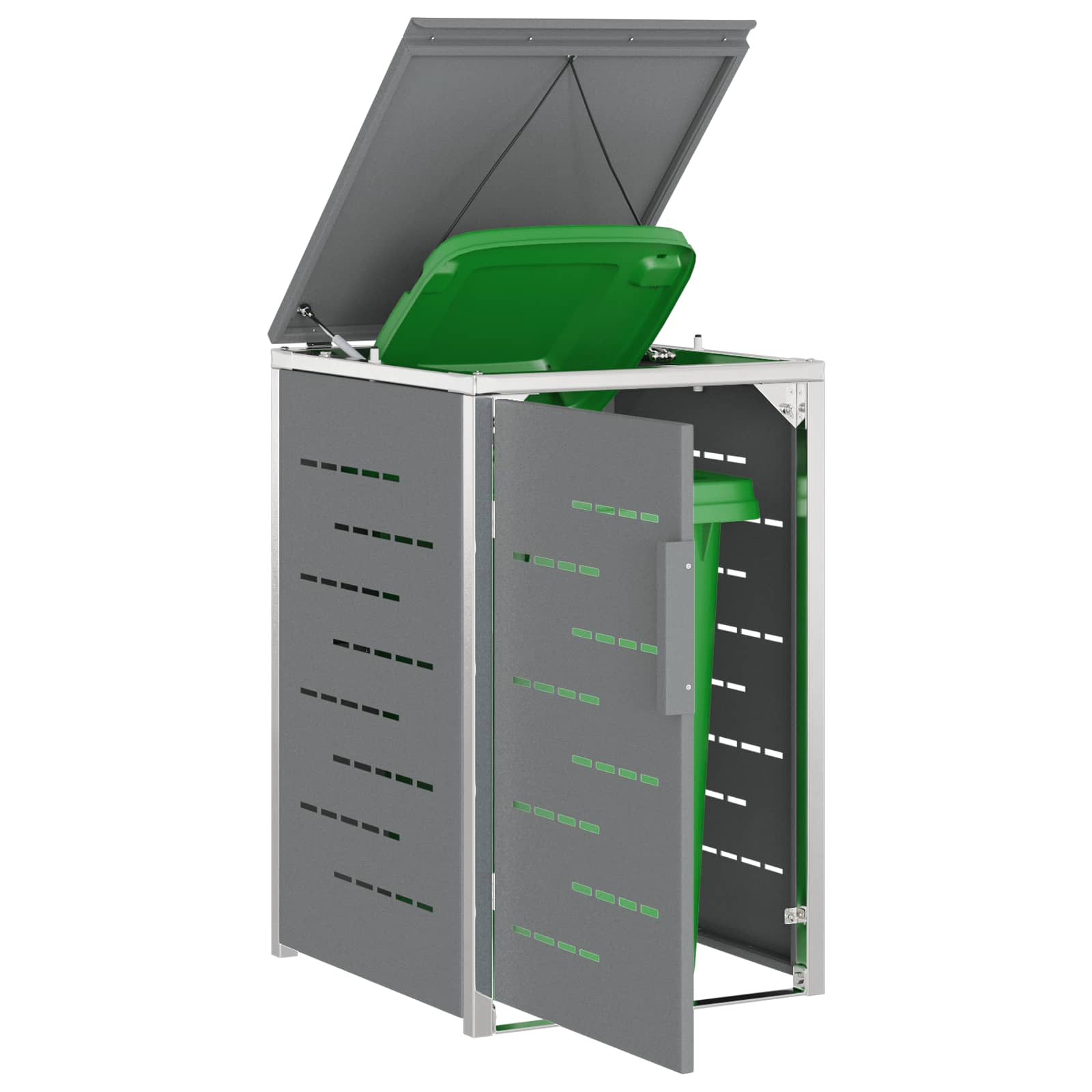 Stoccaggio contenitore a ruote per 1 contenitore 240L Grigio