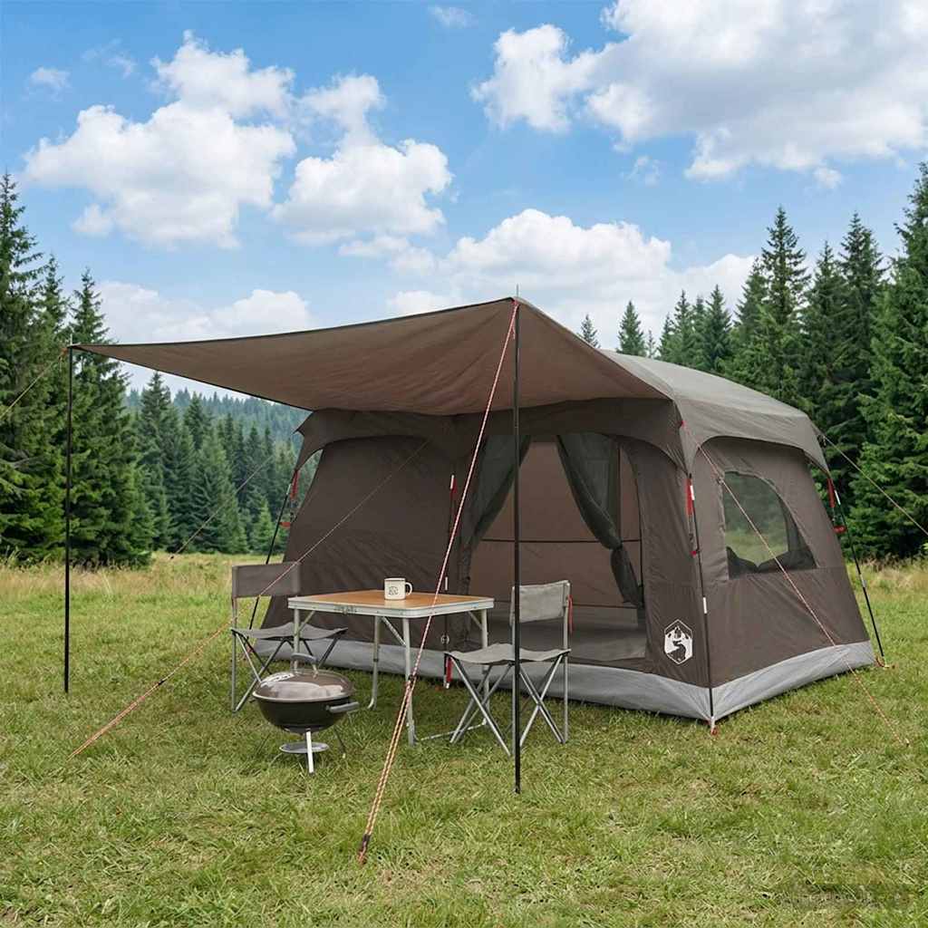 Tenda Familiare 5 persona Marrone Grigio Poliestere