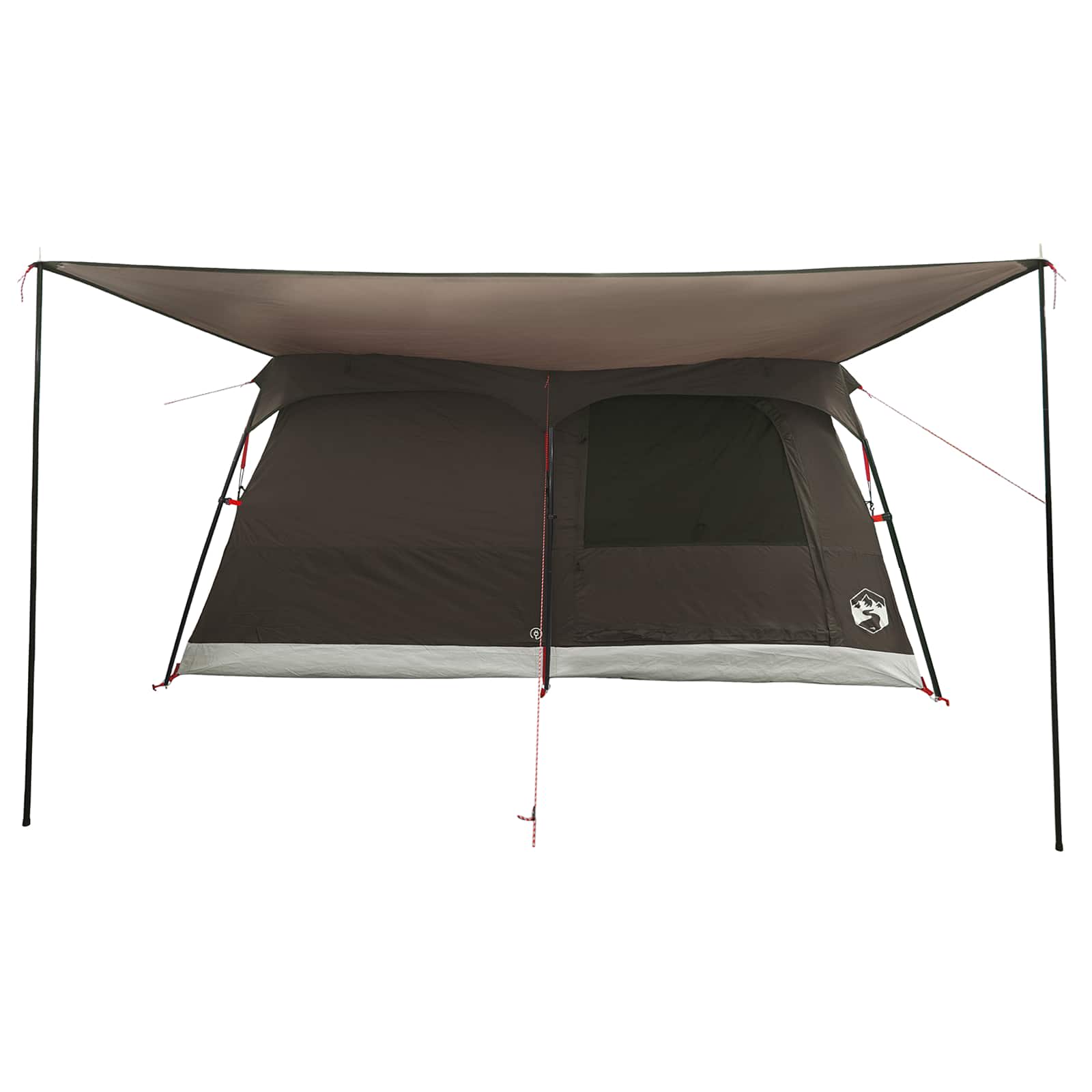 Tenda Familiare 10 persona Marrone Grigio Poliestere e Acciaio