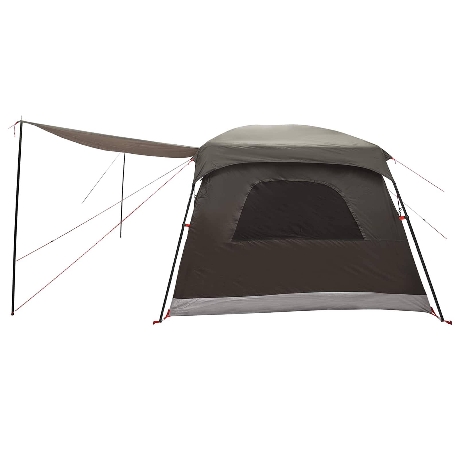Tenda Familiare 10 persona Marrone Grigio Poliestere e Acciaio