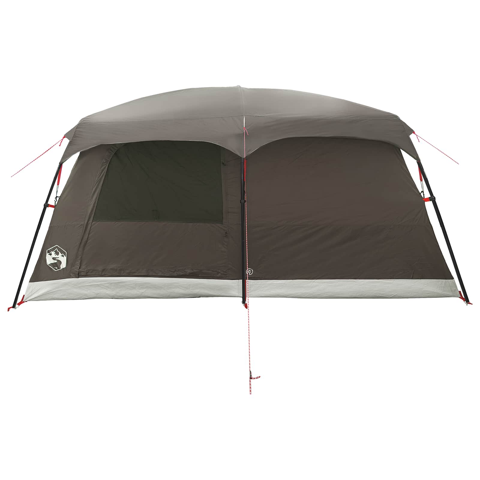 Tenda Familiare 10 persona Marrone Grigio Poliestere e Acciaio