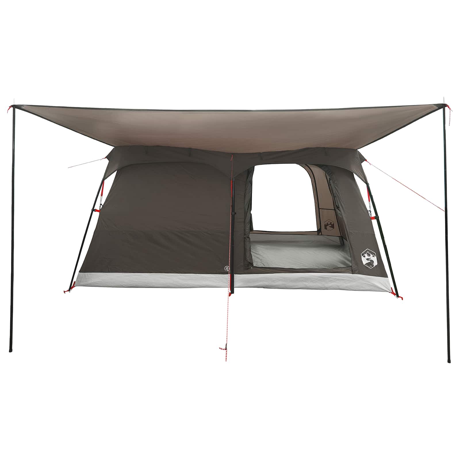 Tenda Familiare 16 persona Marrone Grigio Poliestere e Acciaio