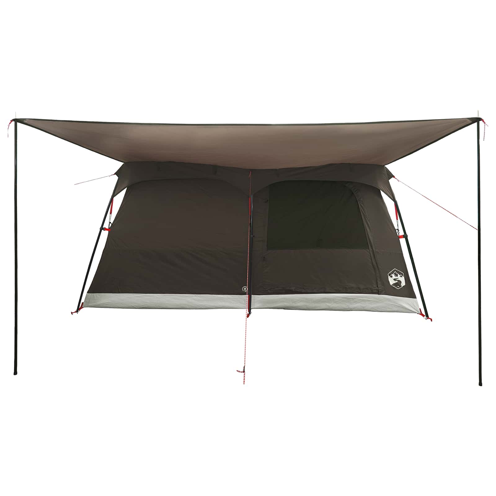 Tenda Familiare 16 persona Marrone Grigio Poliestere e Acciaio