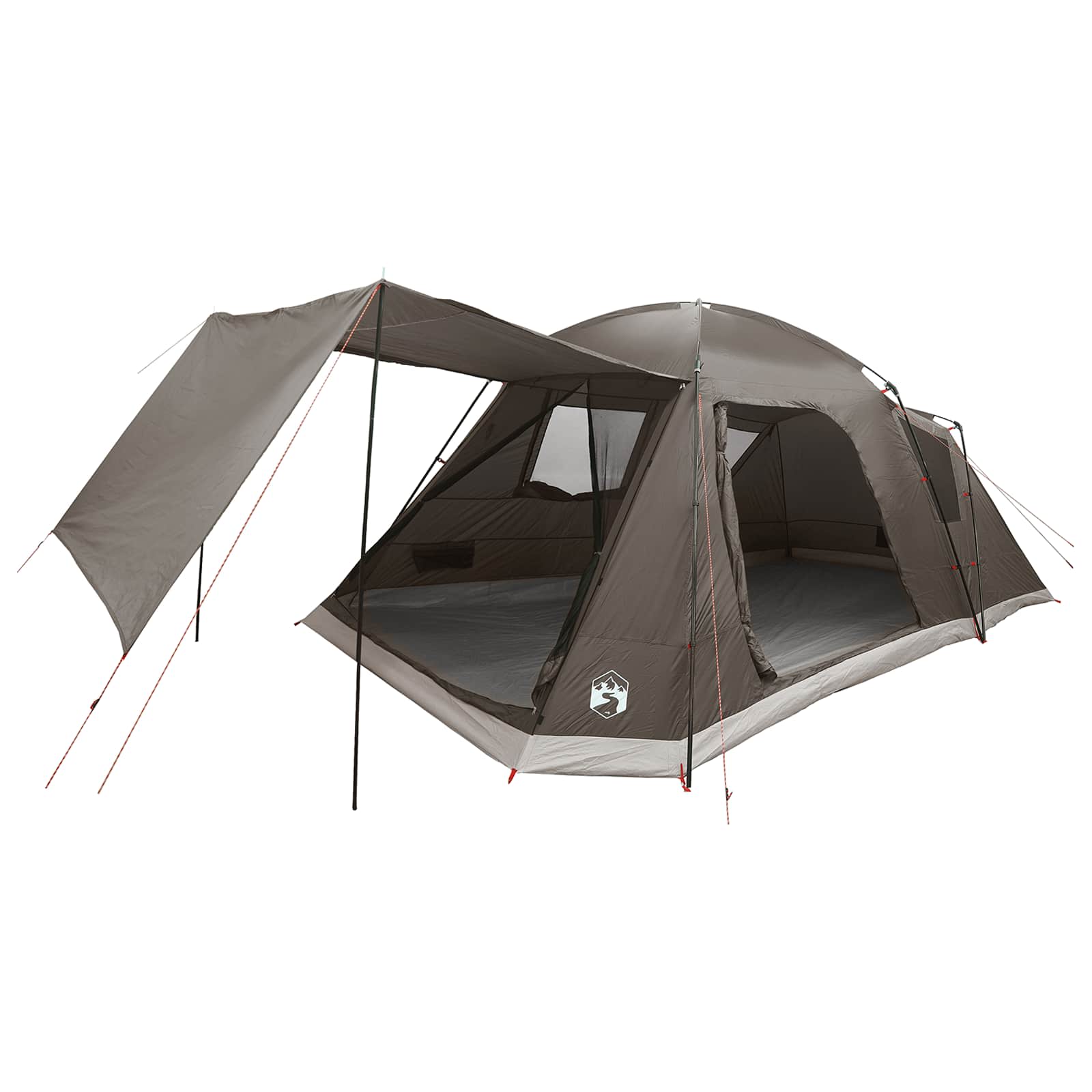 Tenda Capanna 12 persona Marrone grigio Poliestere e Acciaio