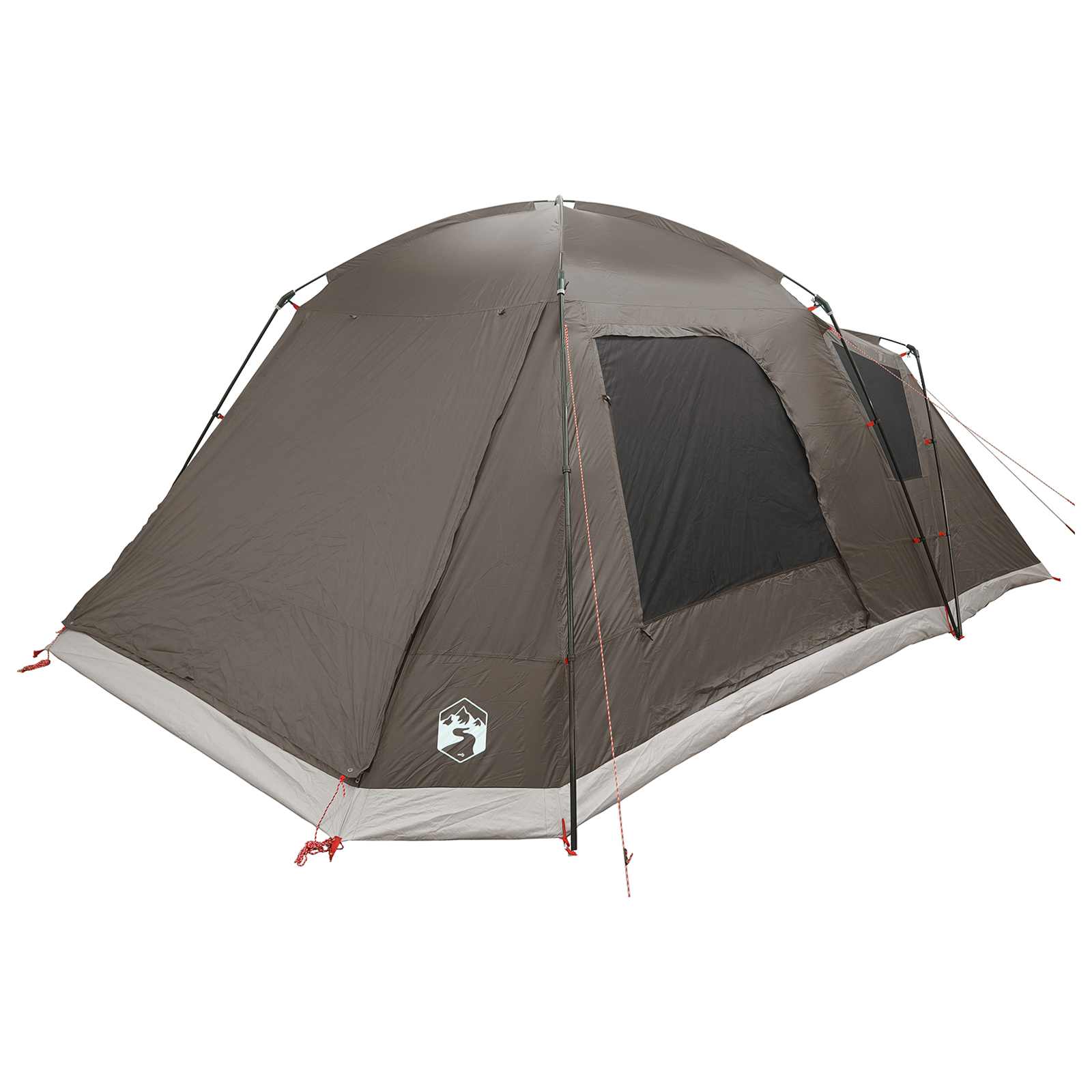 Tenda Capanna 12 persona Marrone grigio Poliestere e Acciaio