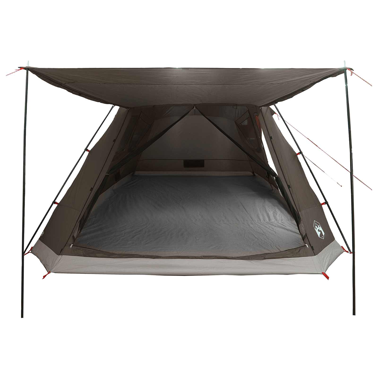 Tenda Capanna 12 persona Marrone grigio Poliestere e Acciaio