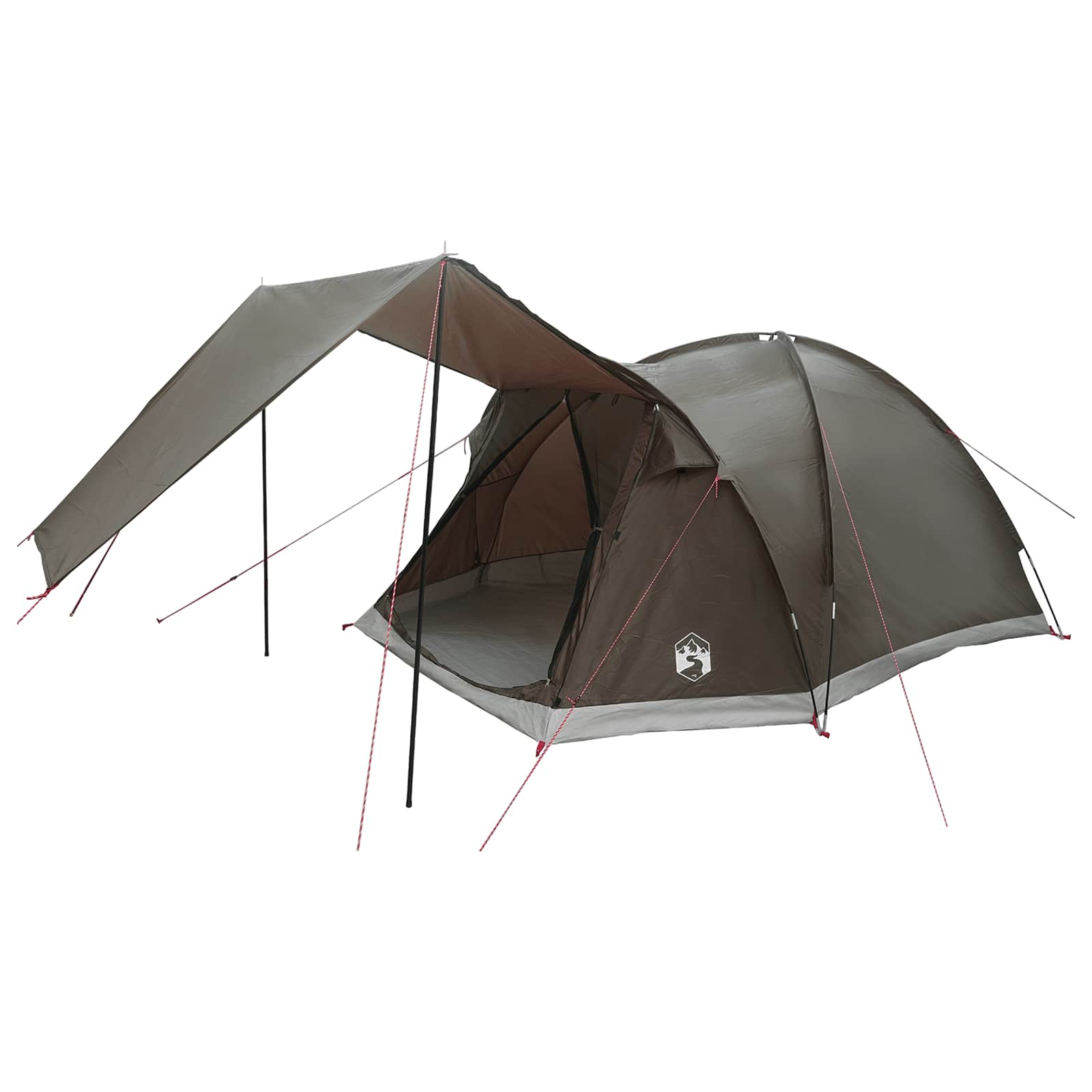 Tenda Capanna 4 persona Marrone grigio Poliestere e Acciaio