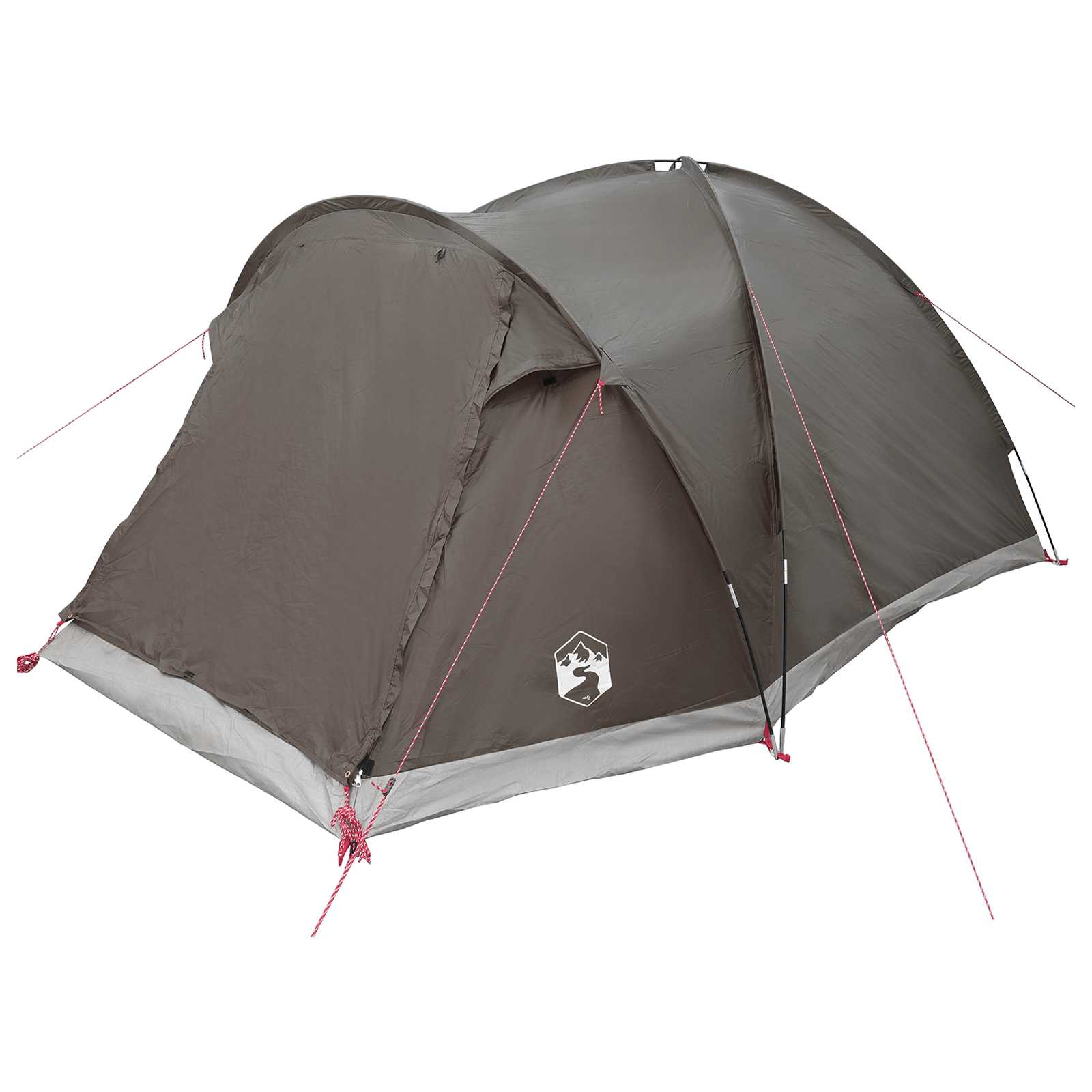 Tenda Capanna 4 persona Marrone grigio Poliestere e Acciaio