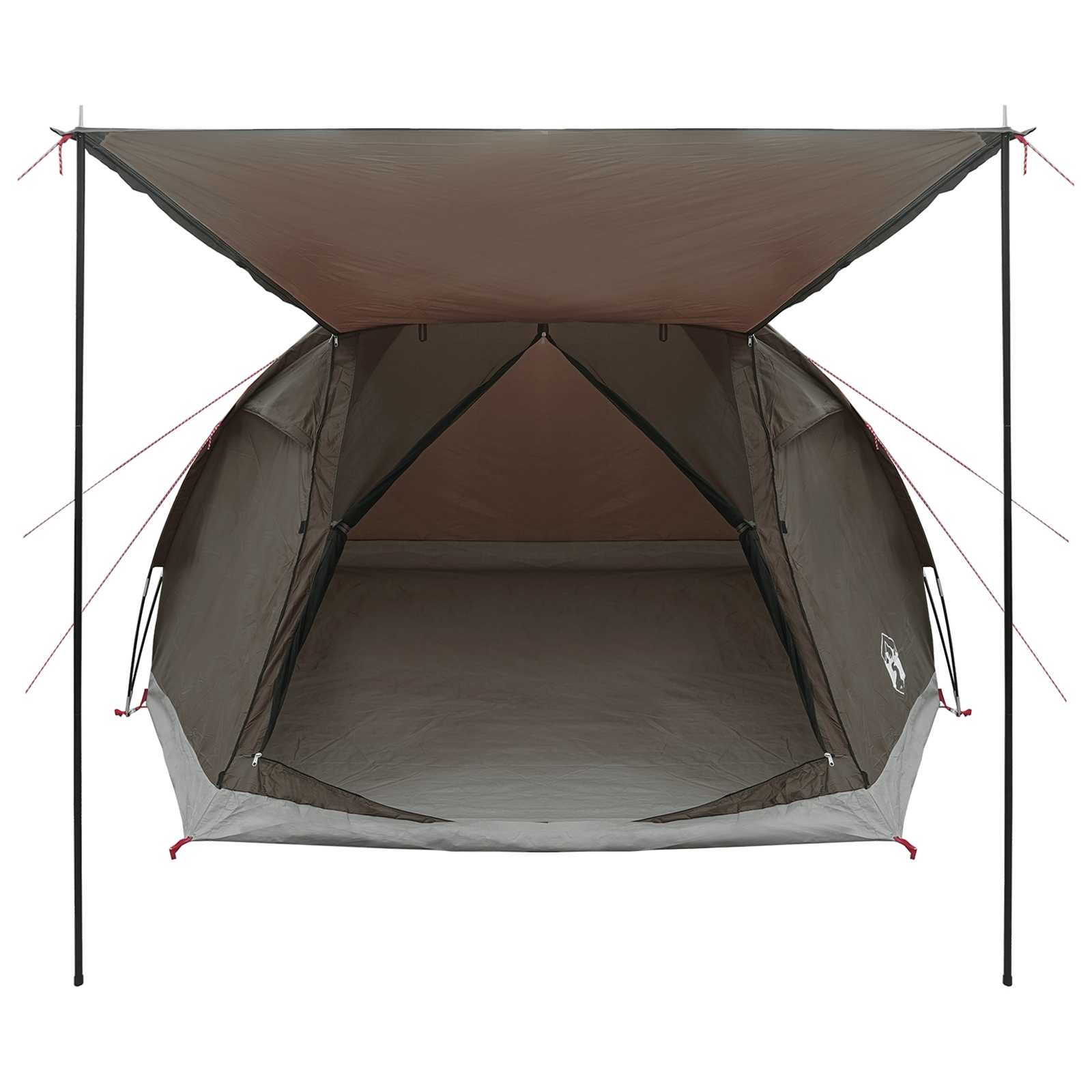 Tenda Capanna 4 persona Marrone grigio Poliestere e Acciaio