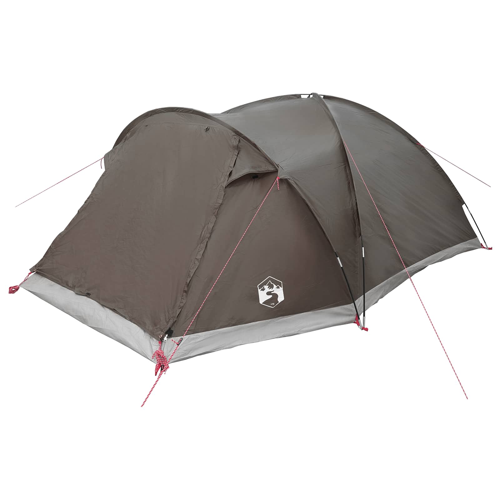 Tenda Capanna 6 persona Marrone grigio Poliestere e Acciaio