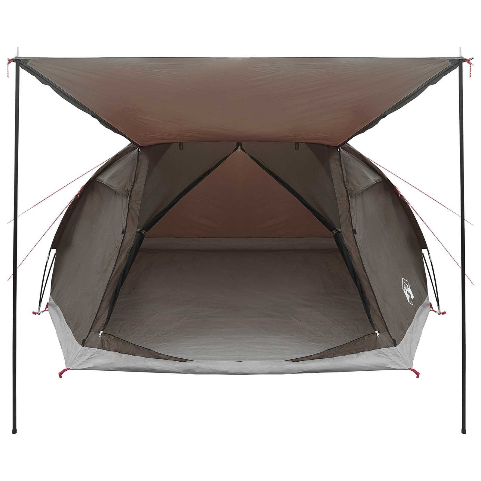 Tenda Capanna 6 persona Marrone grigio Poliestere e Acciaio