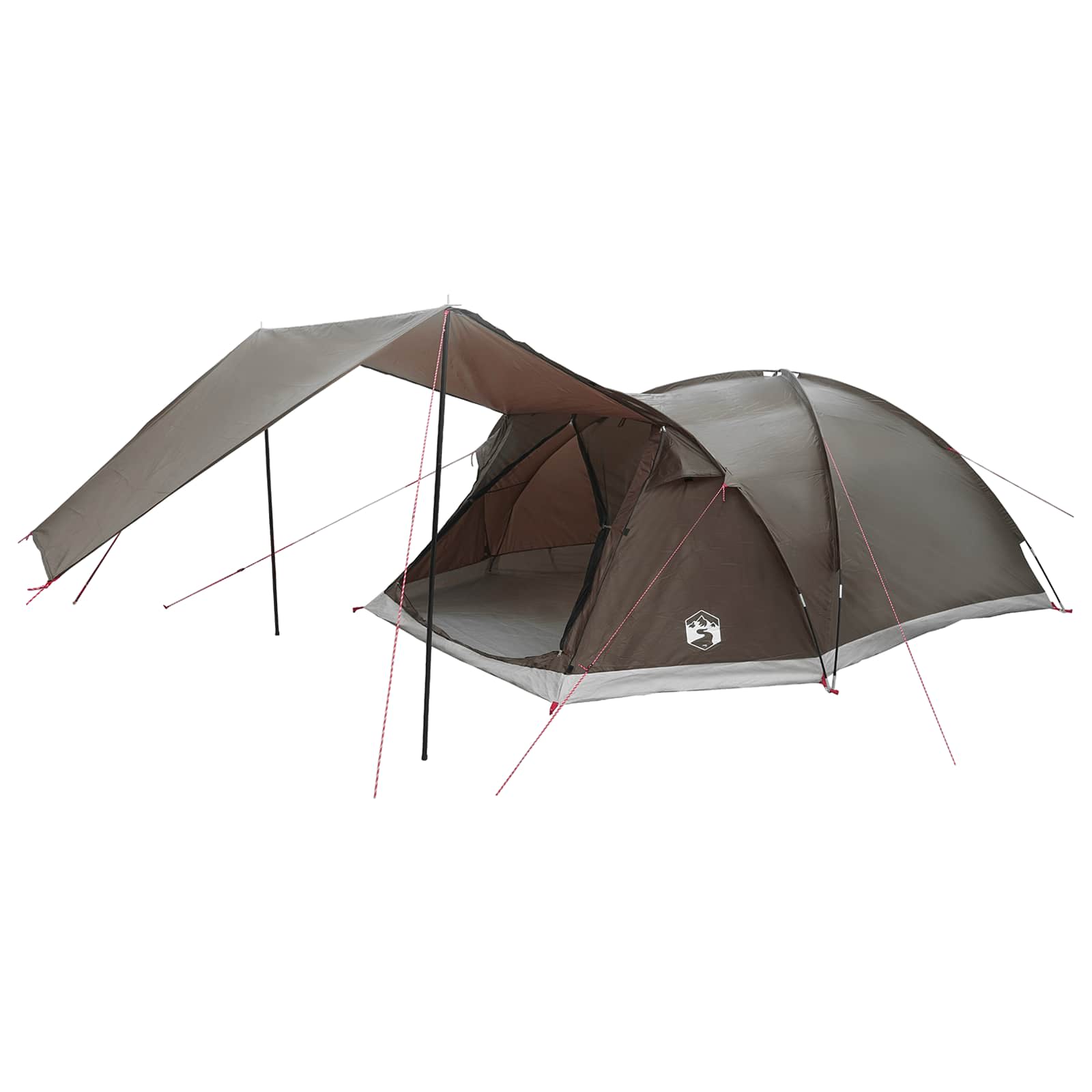 Tenda Capanna 8 persona Marrone grigio Poliestere e Acciaio