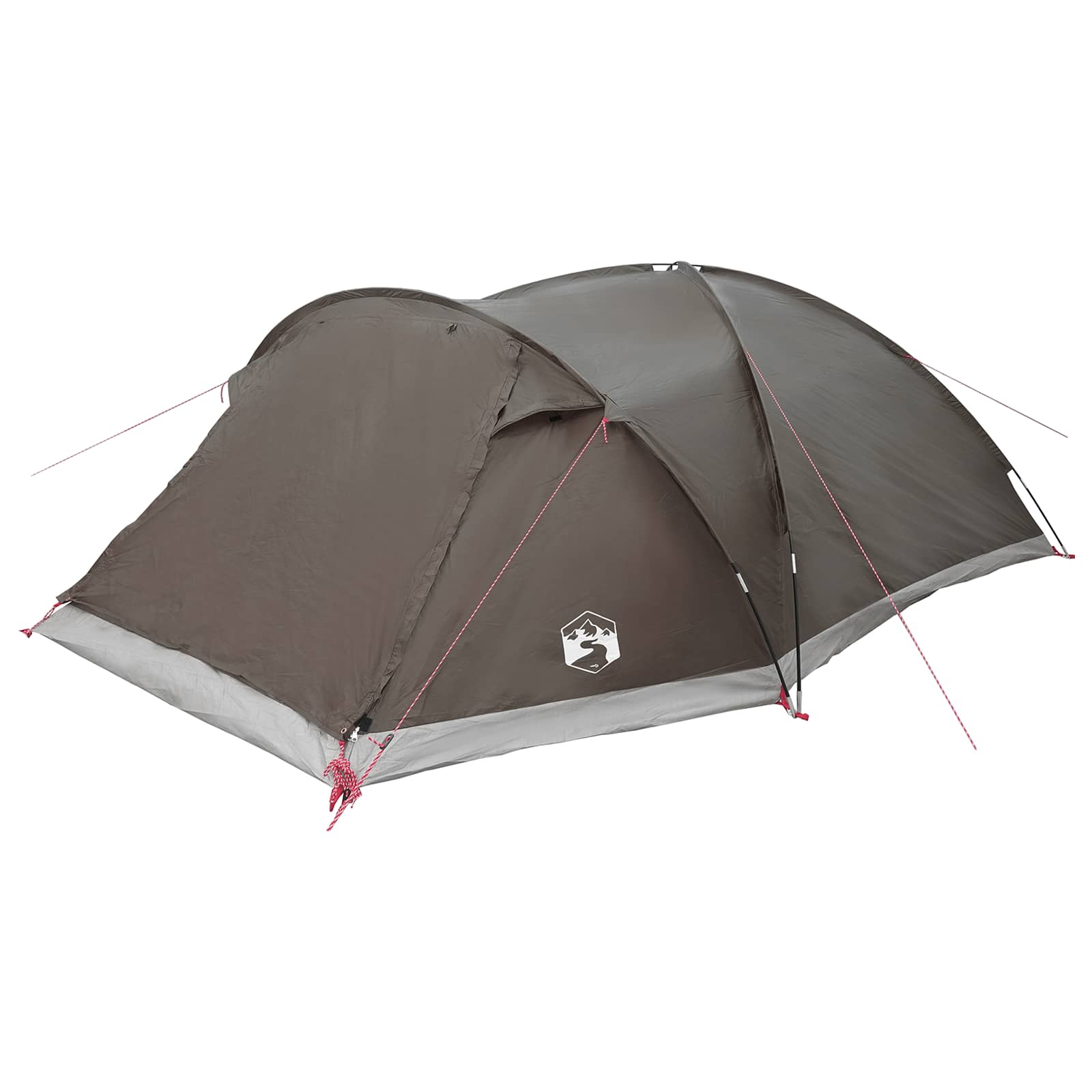 Tenda Capanna 8 persona Marrone grigio Poliestere e Acciaio