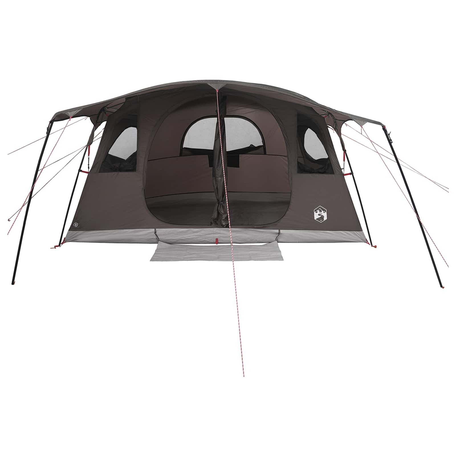 Tenda a tunnel 6 persona Marrone Grigio Poliestere e Acciaio