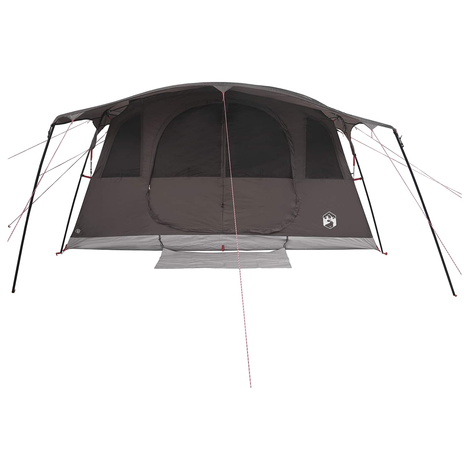 Tenda a tunnel 6 persona Marrone Grigio Poliestere e Acciaio