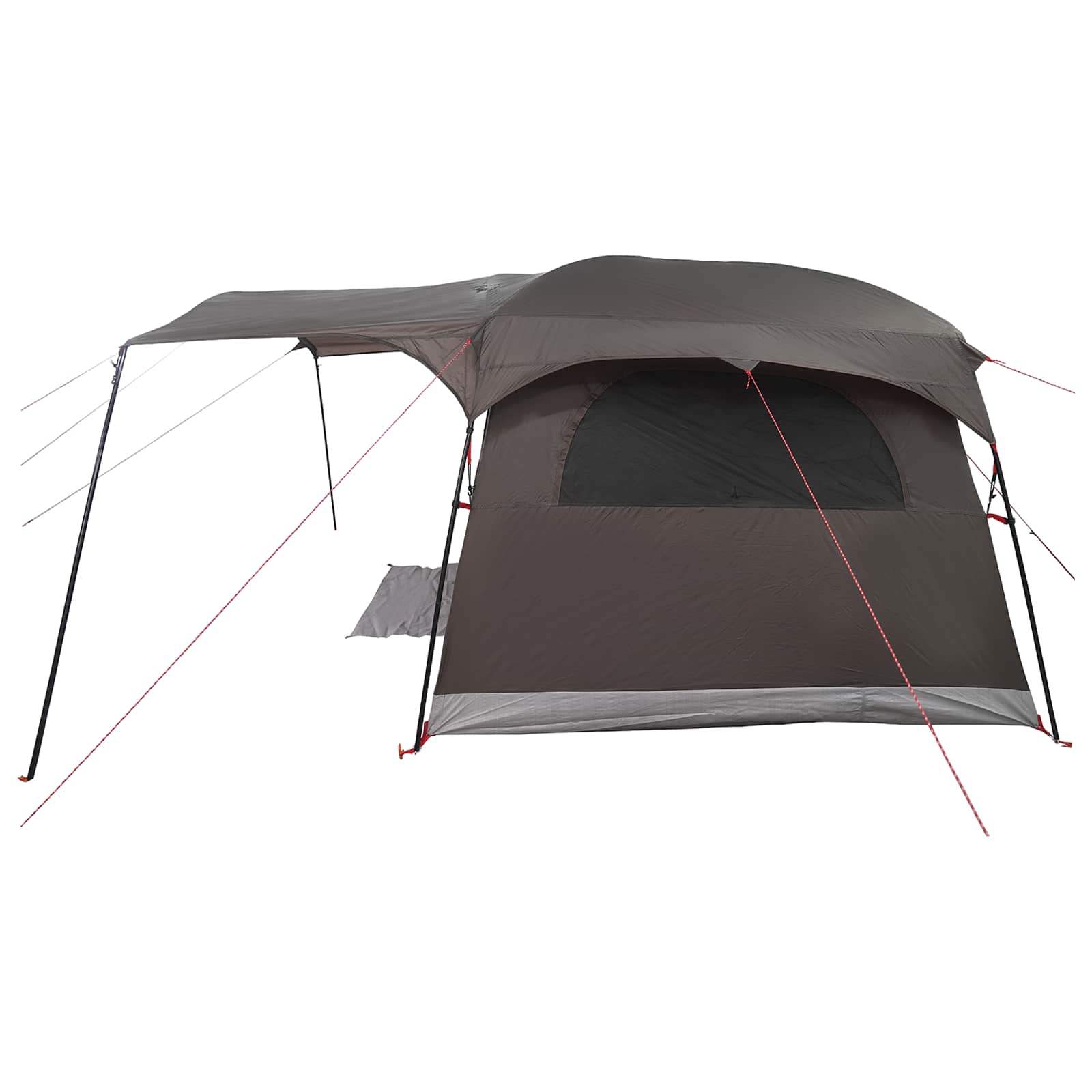 Tenda a tunnel 6 persona Marrone Grigio Poliestere e Acciaio