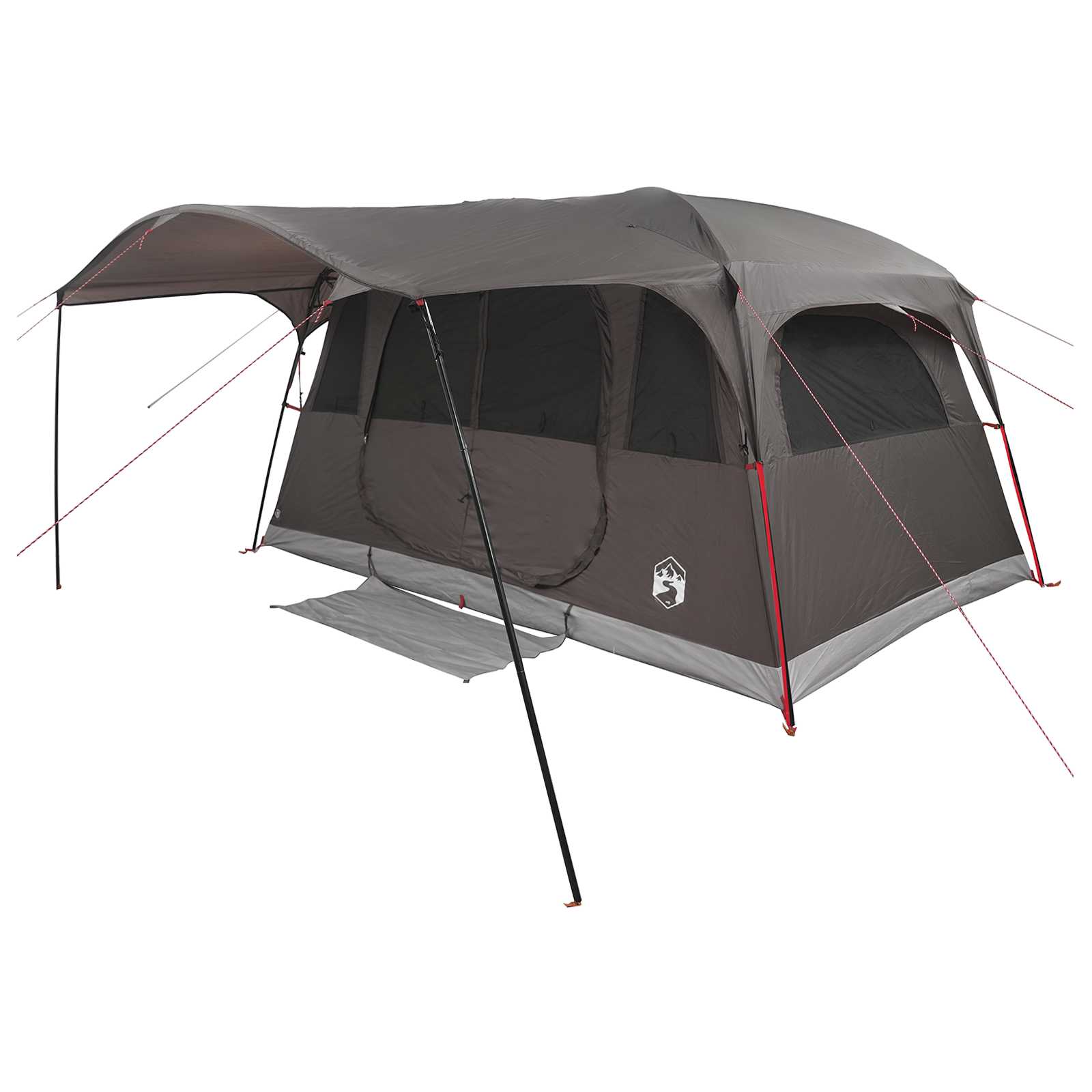 Tenda a tunnel 10 persona Marrone Grigio Poliestere e Acciaio