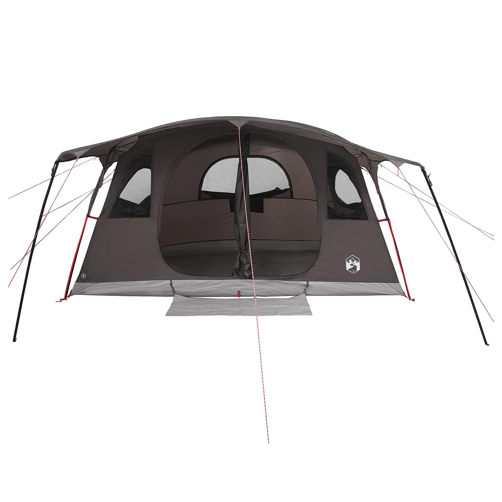 Tenda a tunnel 10 persona Marrone Grigio Poliestere e Acciaio