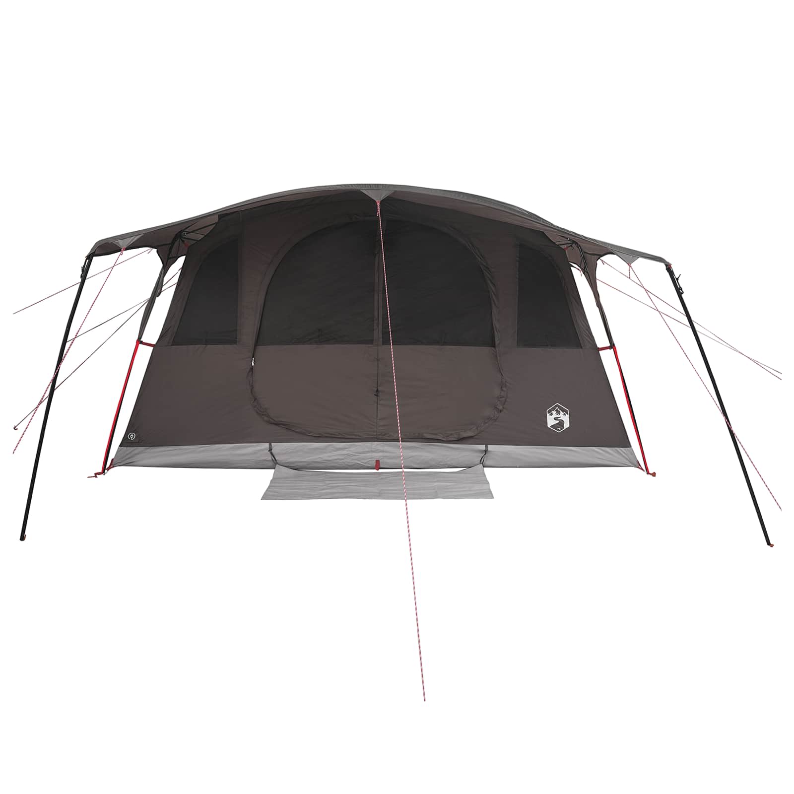 Tenda a tunnel 10 persona Marrone Grigio Poliestere e Acciaio