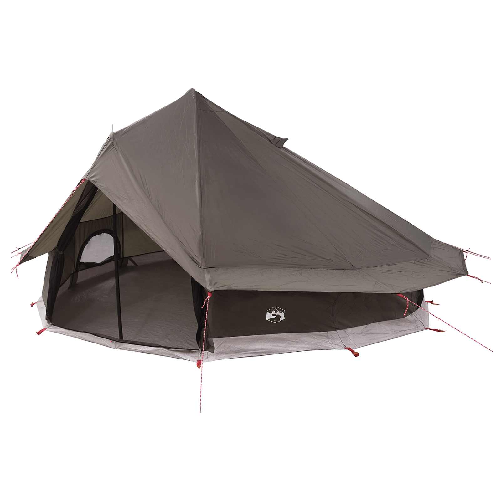 Tenda Tipi 18 persona Marrone Grigio Poliestere e Acciaio