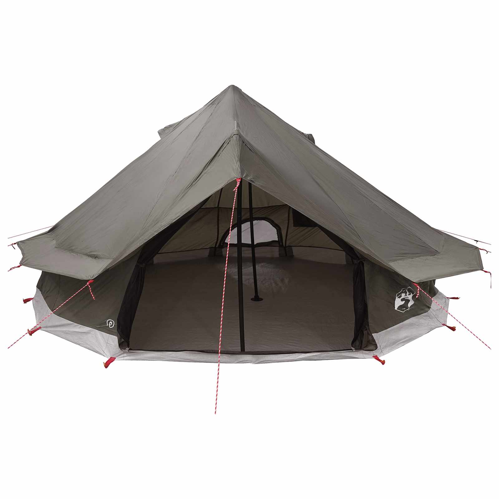 Tenda Tipi 18 persona Marrone Grigio Poliestere e Acciaio