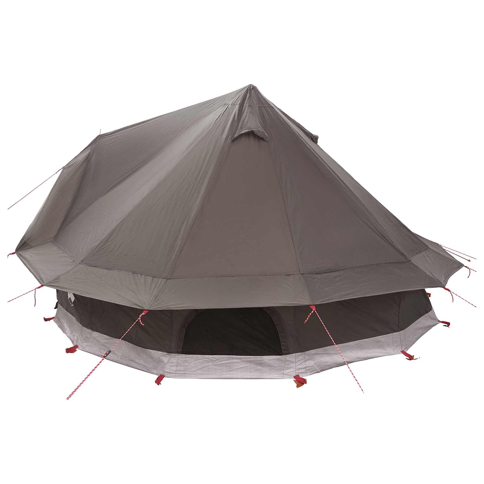 Tenda Tipi 18 persona Marrone Grigio Poliestere e Acciaio
