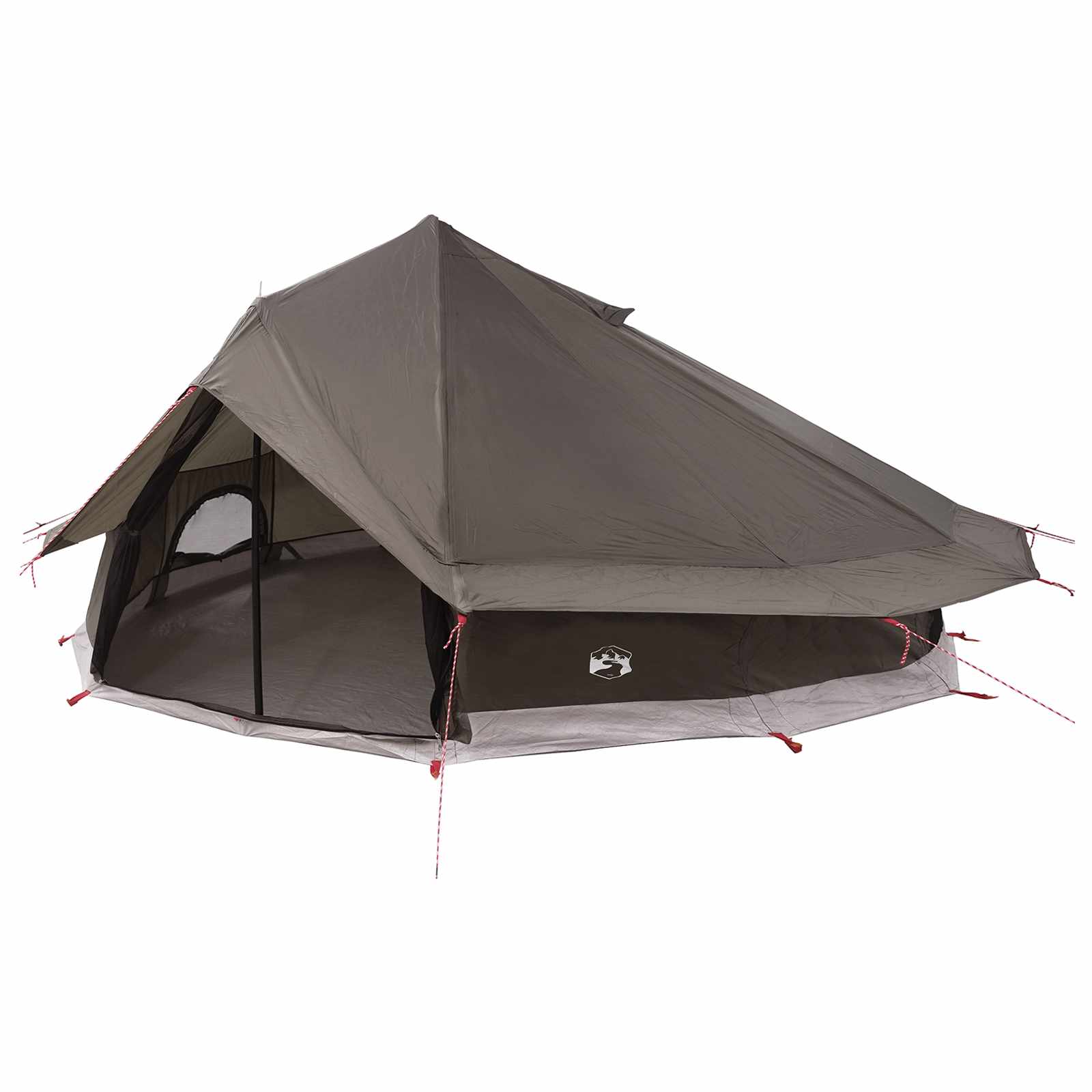 Tenda Tipi 20 persona Marrone Grigio Poliestere e Acciaio