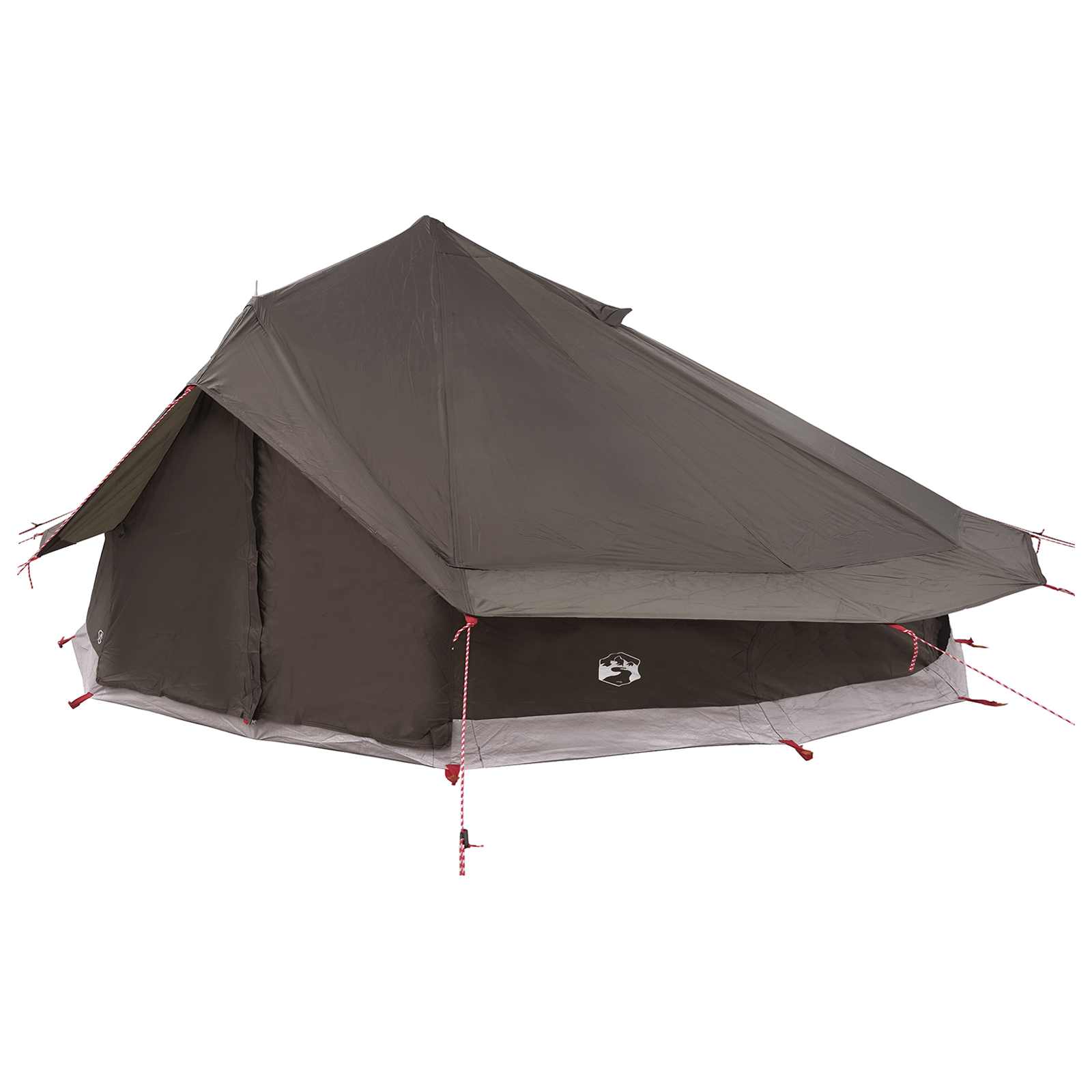 Tenda Tipi 20 persona Marrone Grigio Poliestere e Acciaio