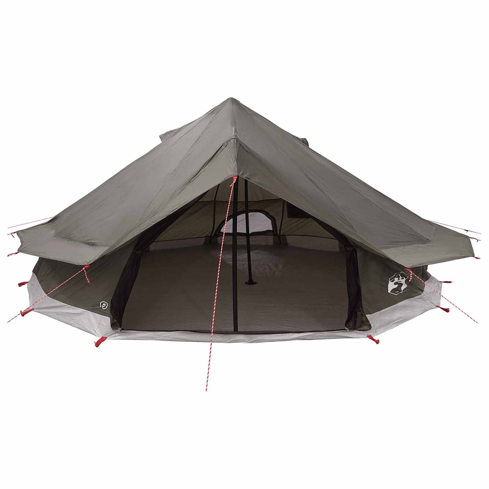 Tenda Tipi 20 persona Marrone Grigio Poliestere e Acciaio