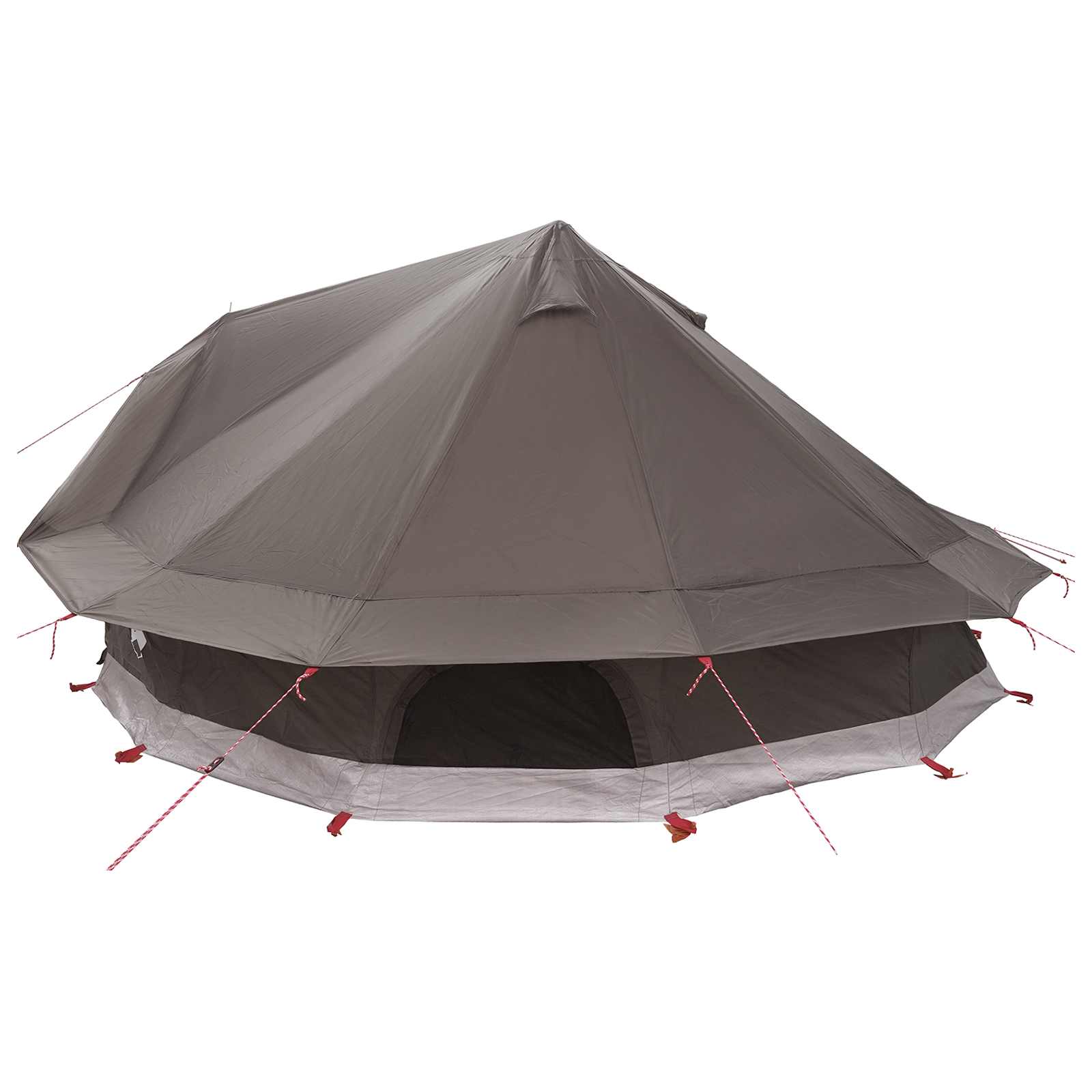 Tenda Tipi 20 persona Marrone Grigio Poliestere e Acciaio