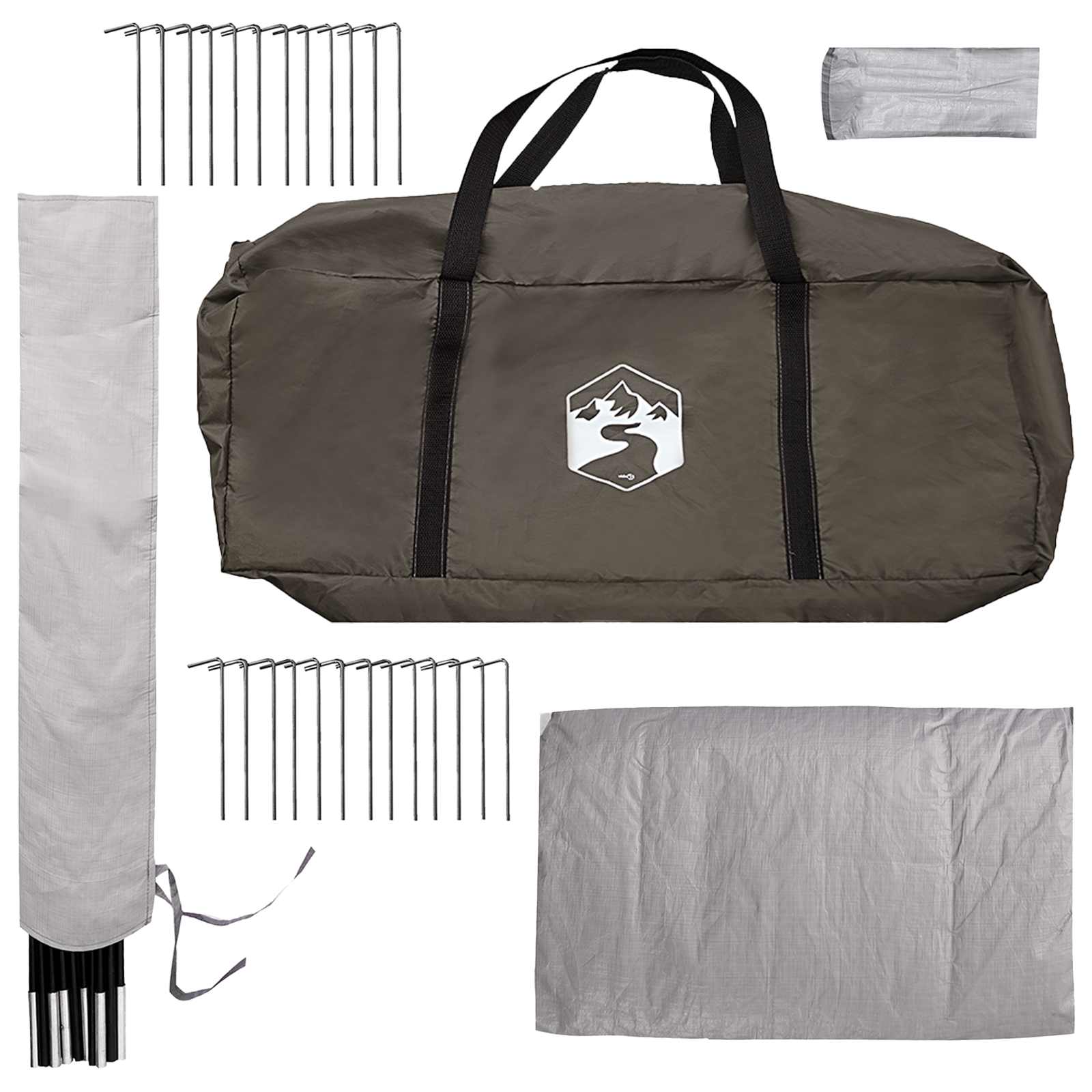 Tenda Tipi 20 persona Marrone Grigio Poliestere e Acciaio