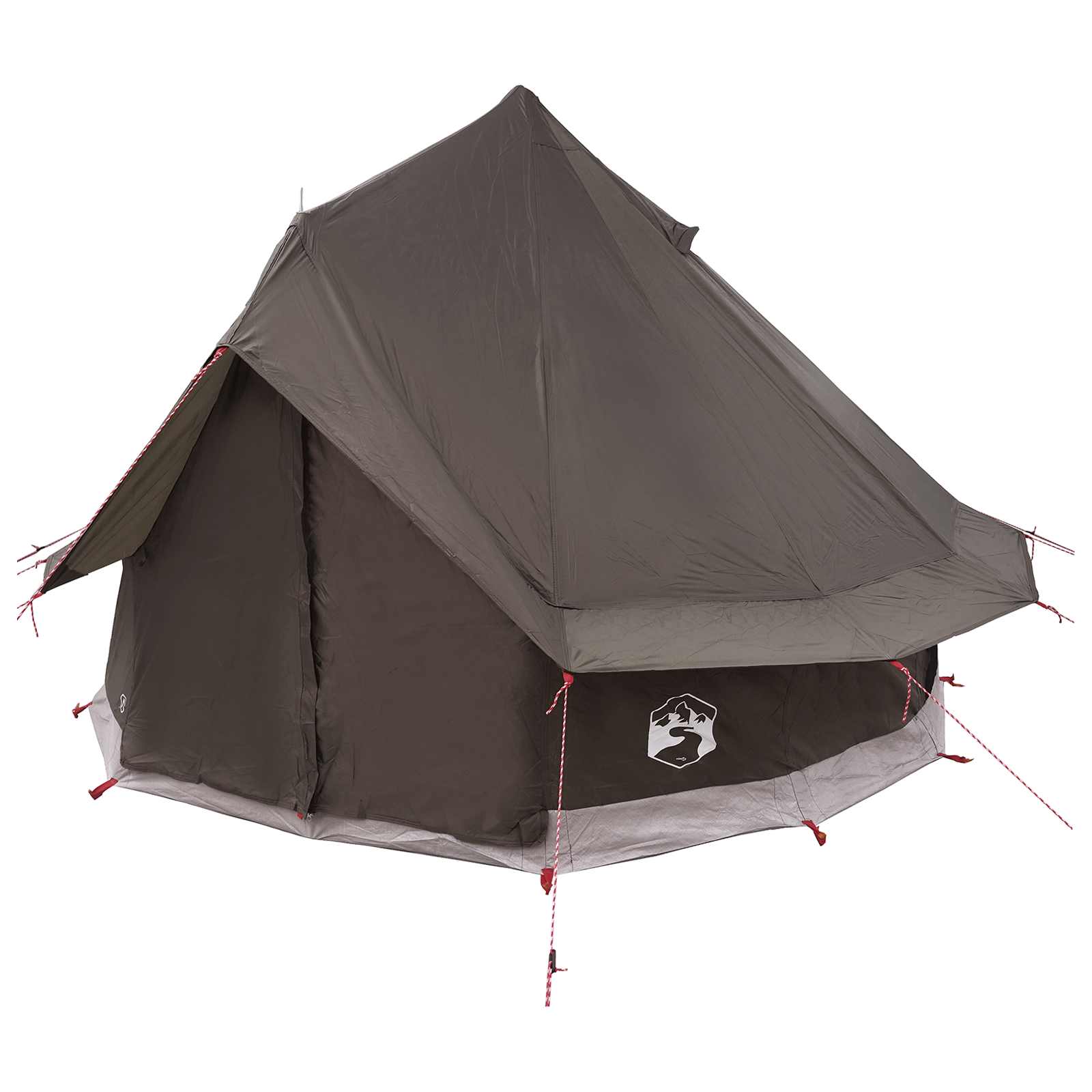 Tenda Tipi 4 persona Marrone Grigio Poliestere e Acciaio