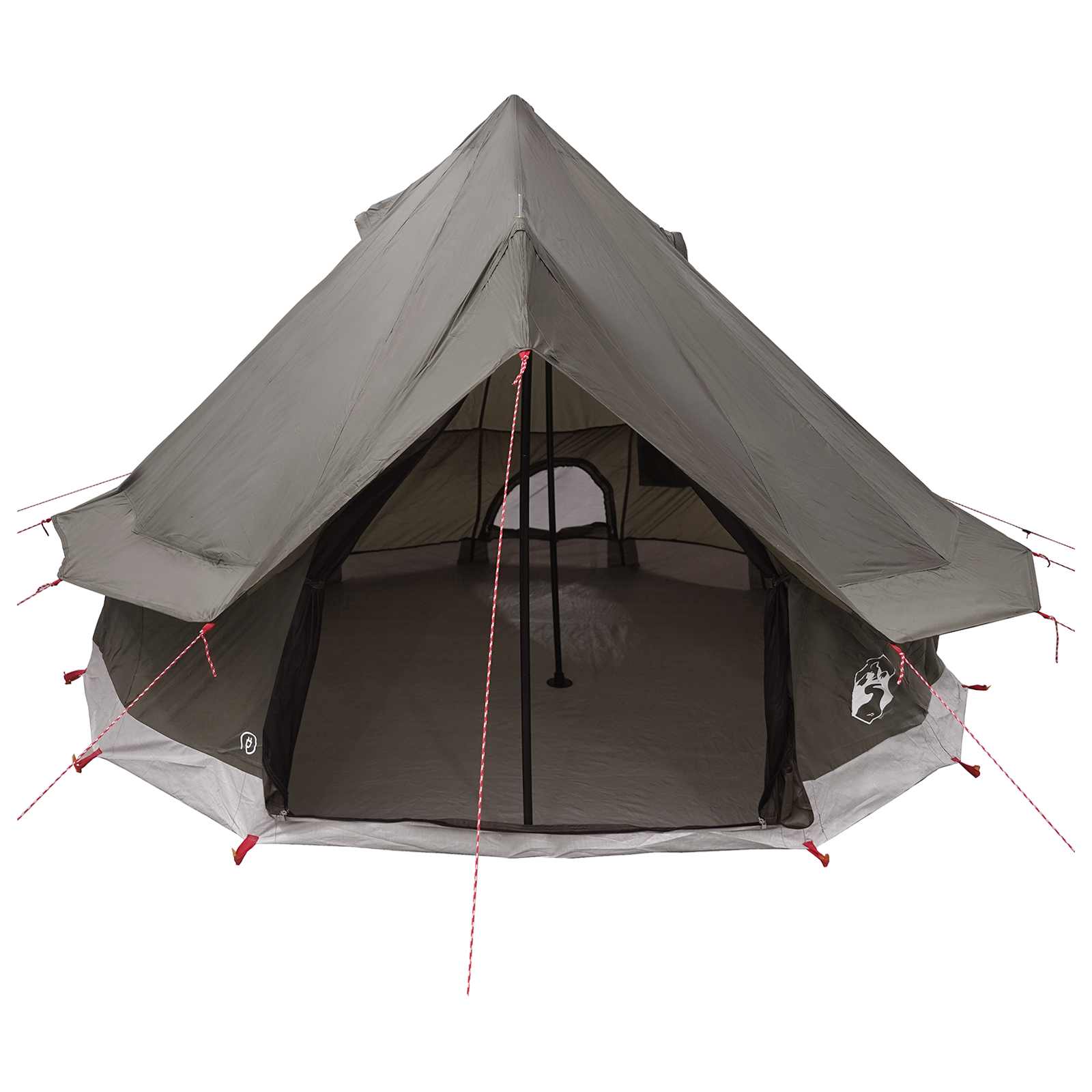 Tenda Tipi 4 persona Marrone Grigio Poliestere e Acciaio