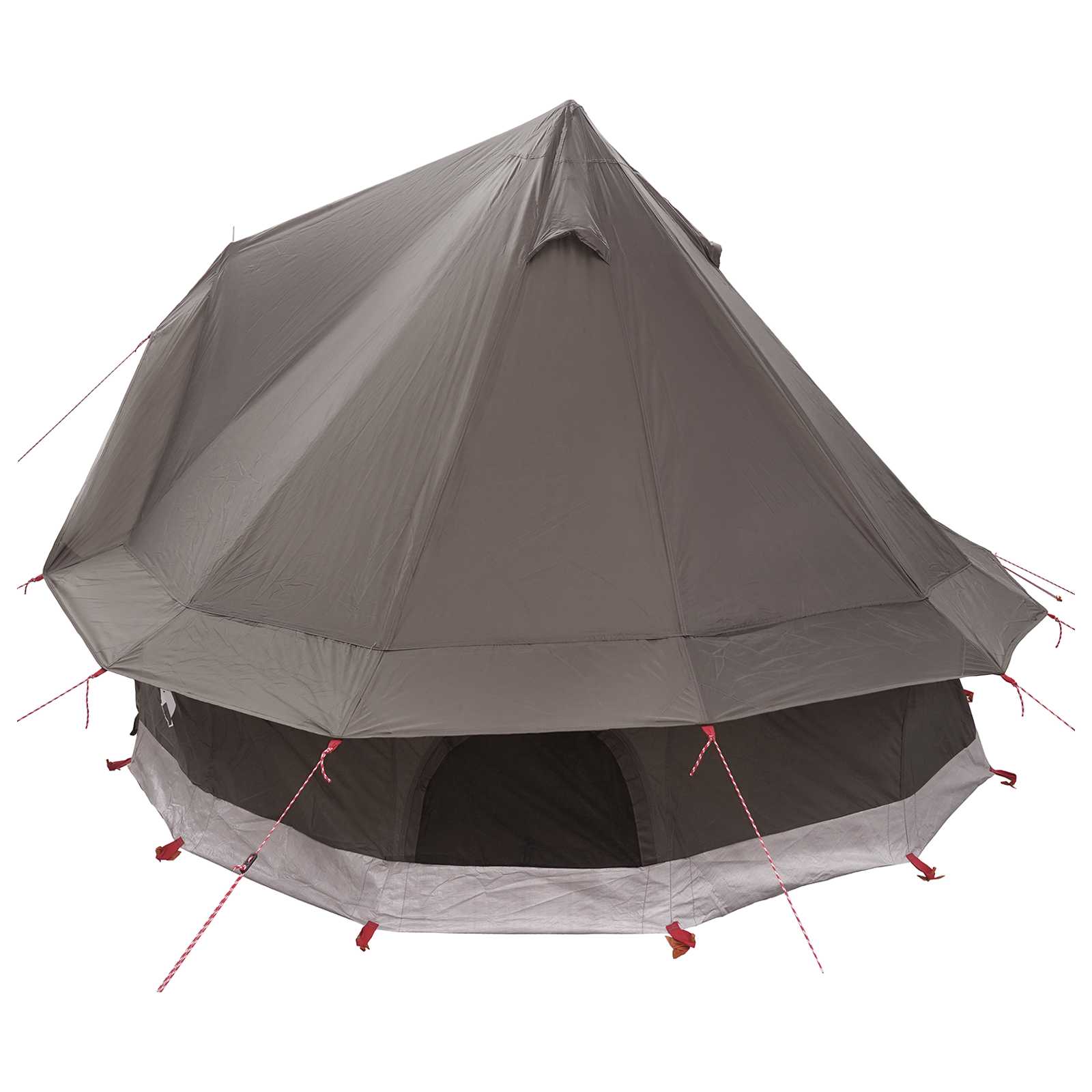 Tenda Tipi 4 persona Marrone Grigio Poliestere e Acciaio