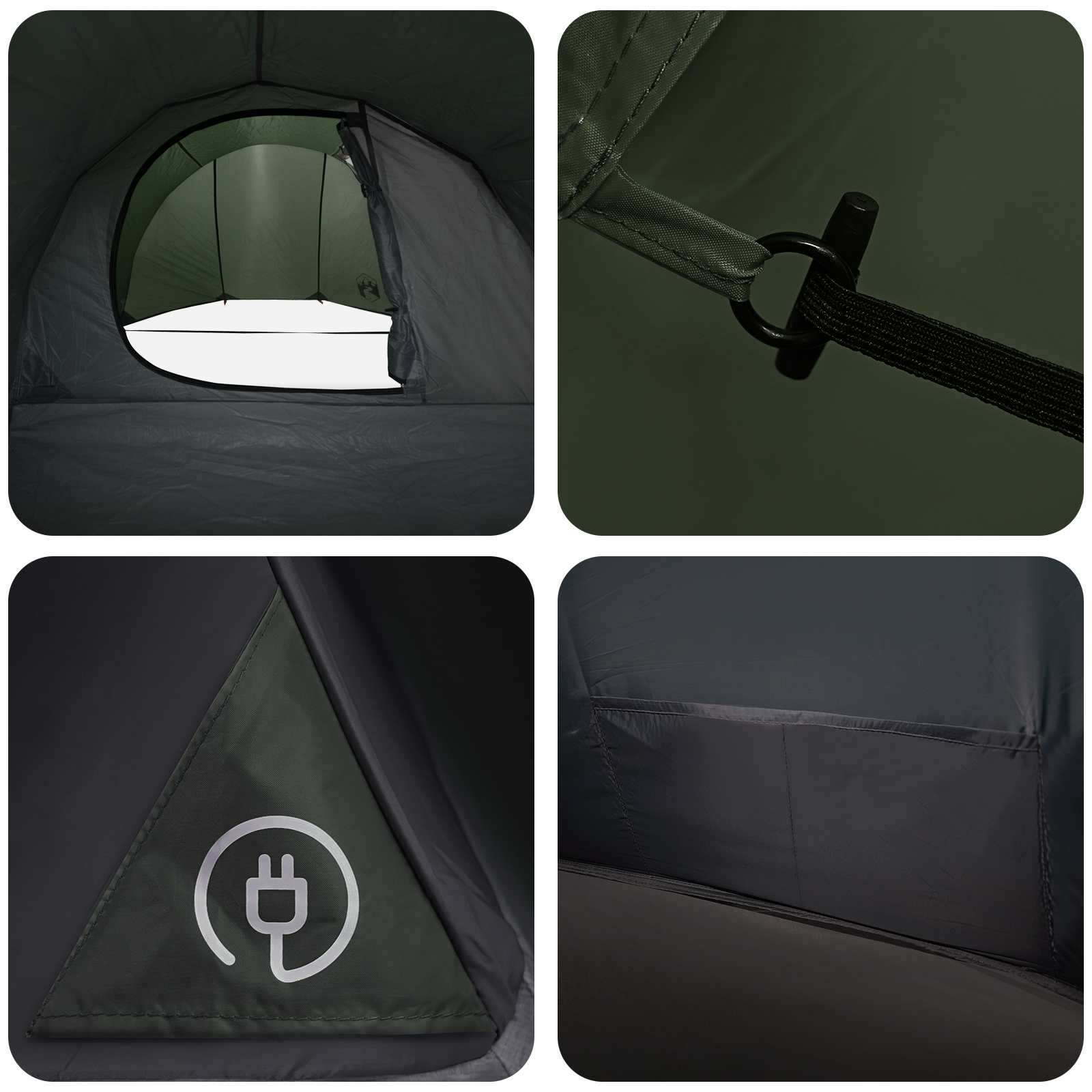Tenda a tunnel Verde Oliva 410 x 175 x 105 cm