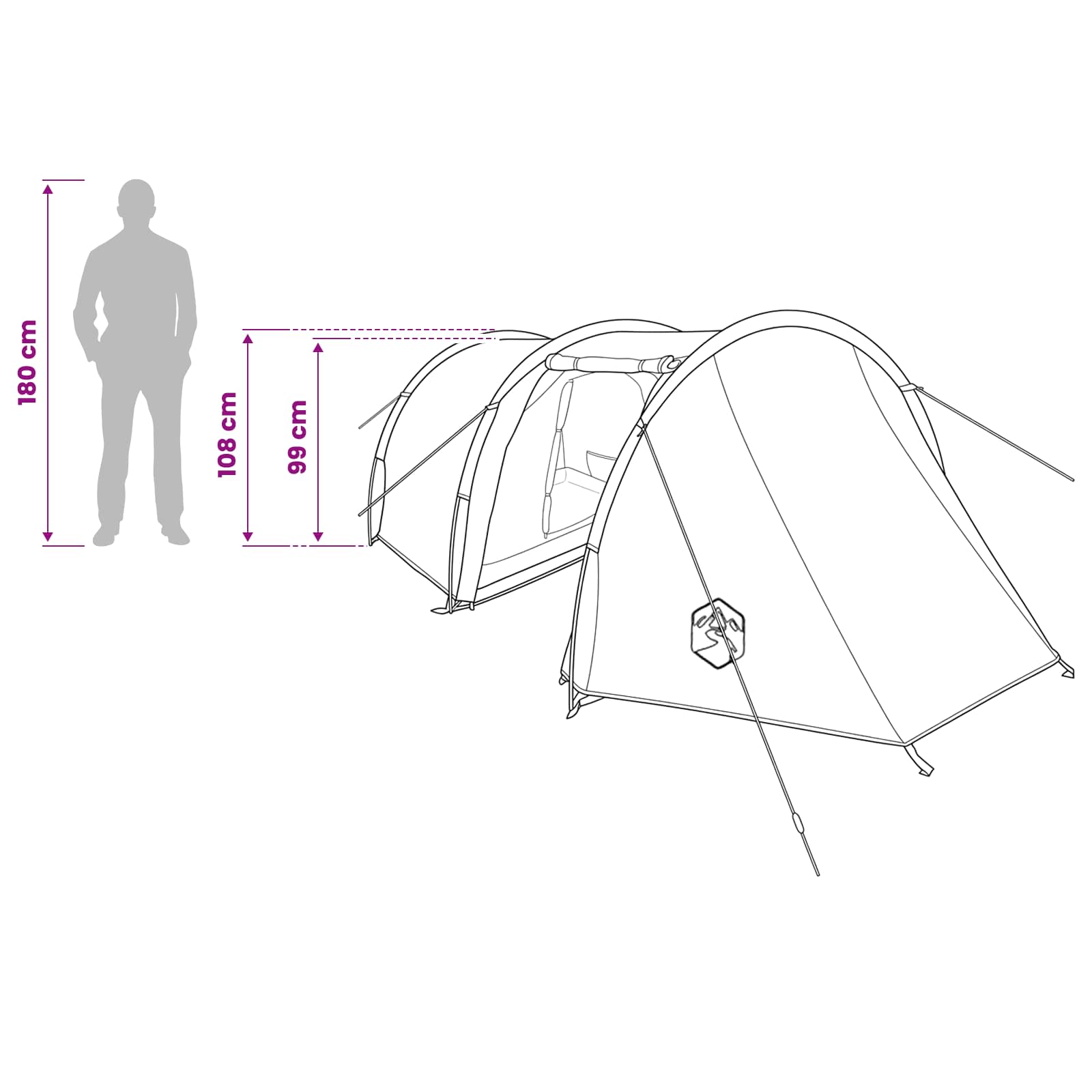 Tenda a tunnel Verde Oliva 410 x 175 x 105 cm