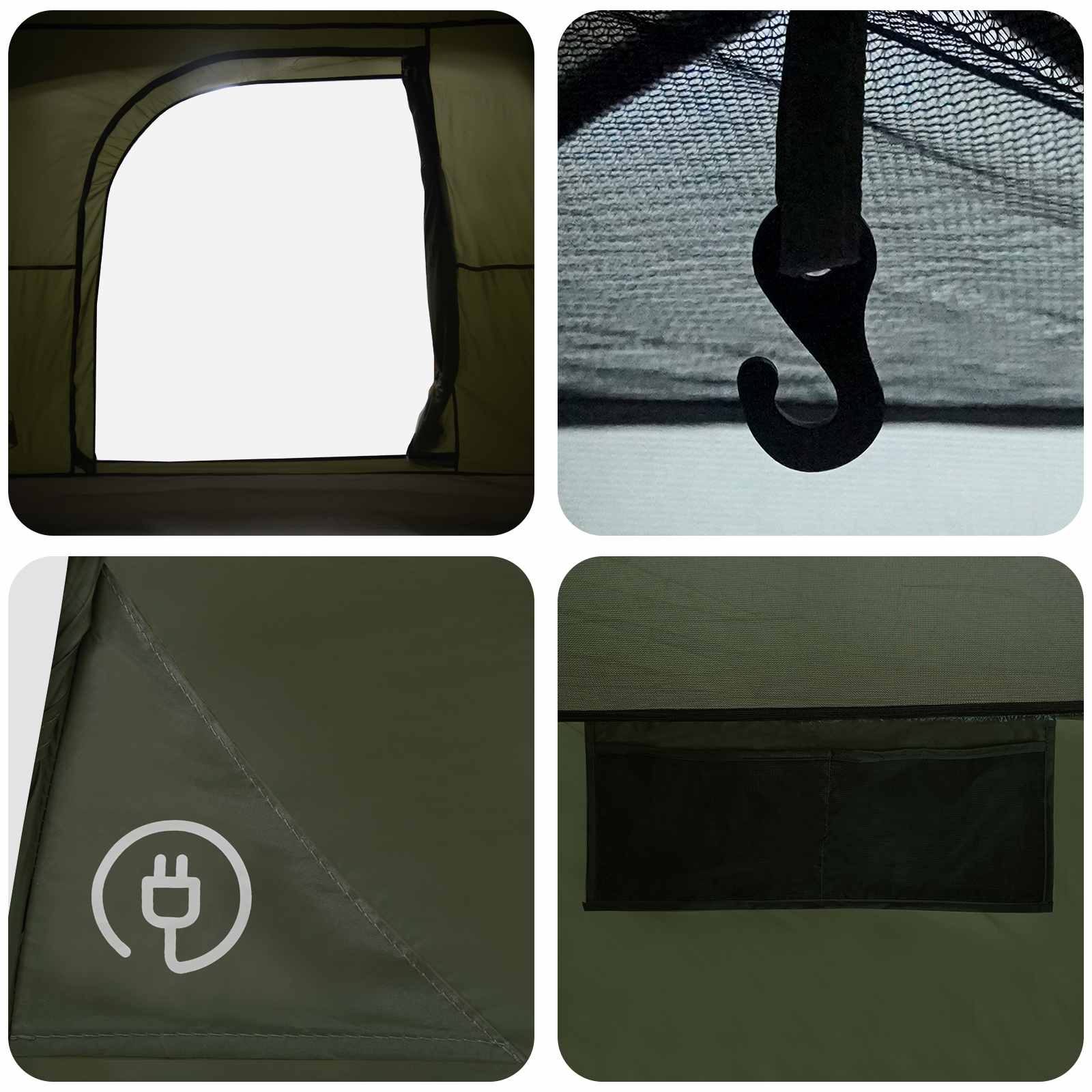 Tenda Capanna 4 persona Verde Oliva Poliestere e Acciaio