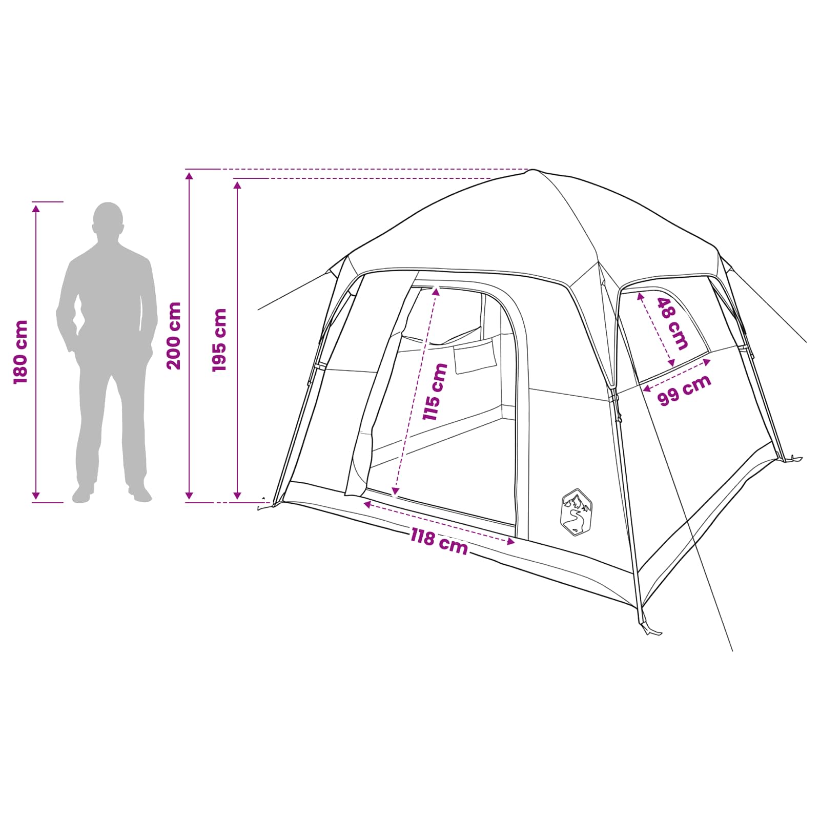 Tenda Capanna 4 persona Verde Oliva Poliestere e Acciaio