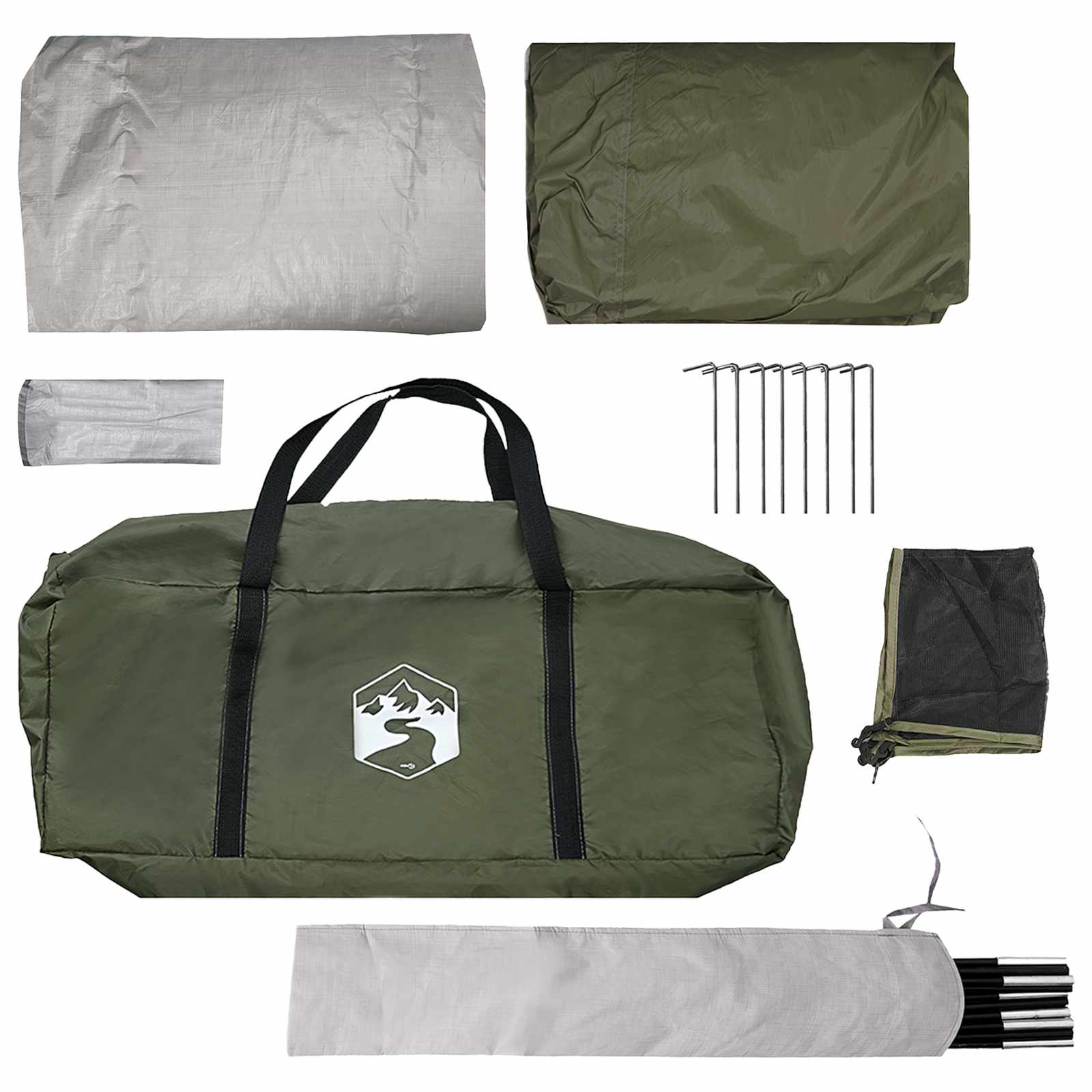 Tenda Capanna 4 persona Verde Oliva Poliestere e Acciaio