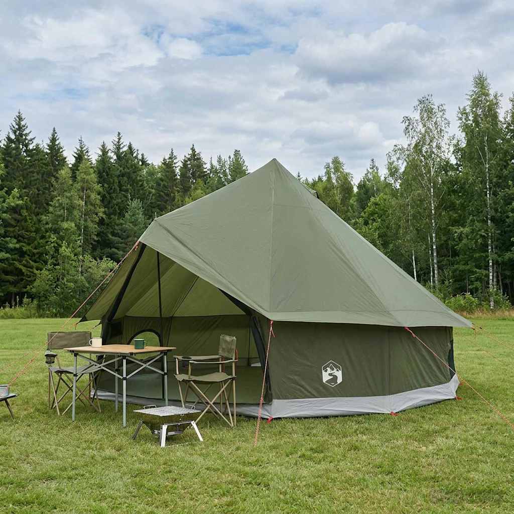 Tenda Tipi 6 persona Verde militare Poliestere e Acciaio