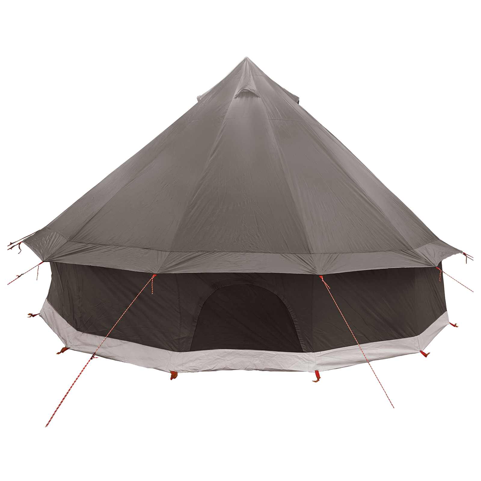 Tenda Tipi 6 persona Marrone Grigio Poliestere e Acciaio