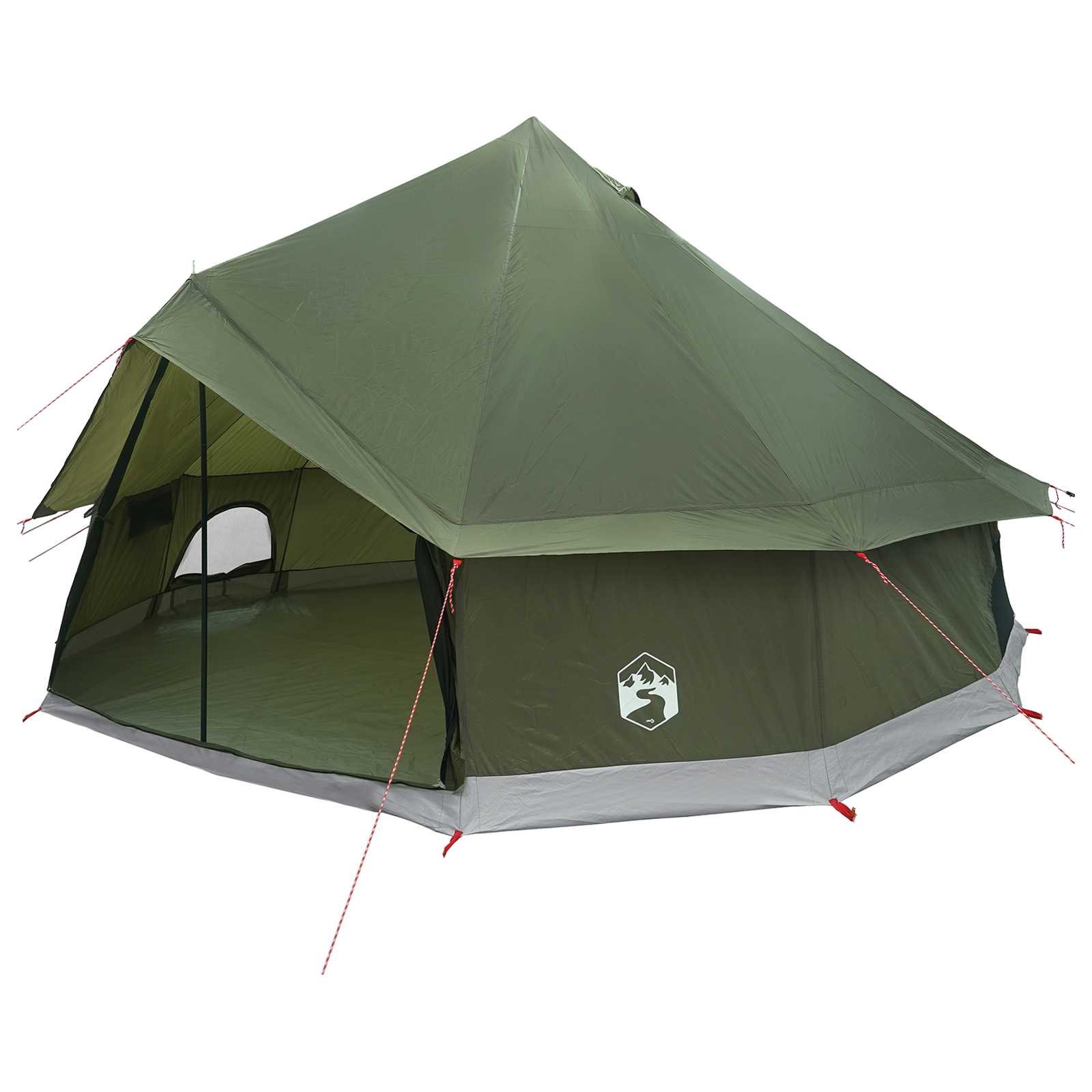 Tenda Tipi 8 persona Verde militare Poliestere e Acciaio