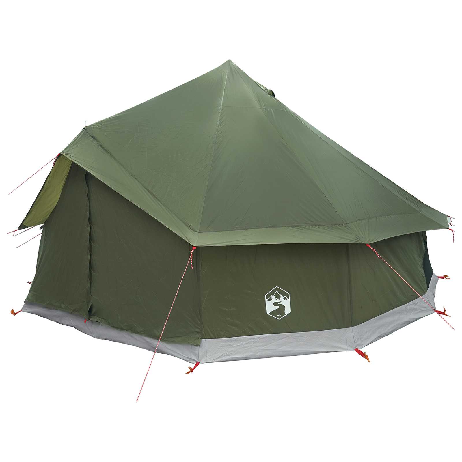 Tenda Tipi 8 persona Verde militare Poliestere e Acciaio