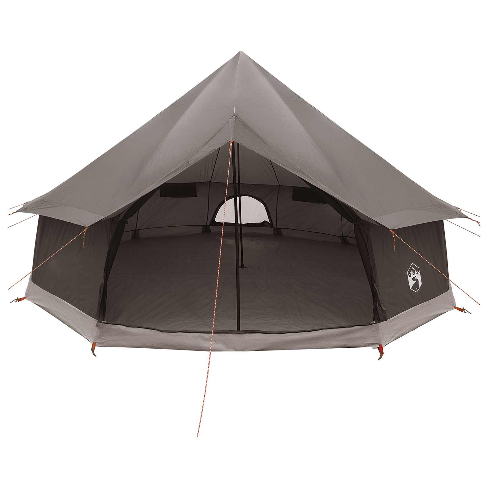 Tenda Tipi 8 persona Marrone Grigio Poliestere e Acciaio