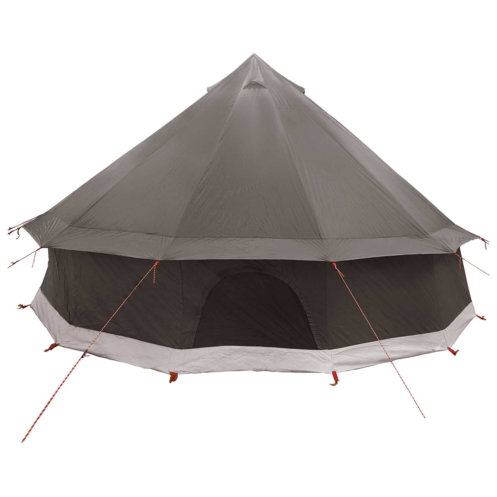 Tenda Tipi 8 persona Marrone Grigio Poliestere e Acciaio