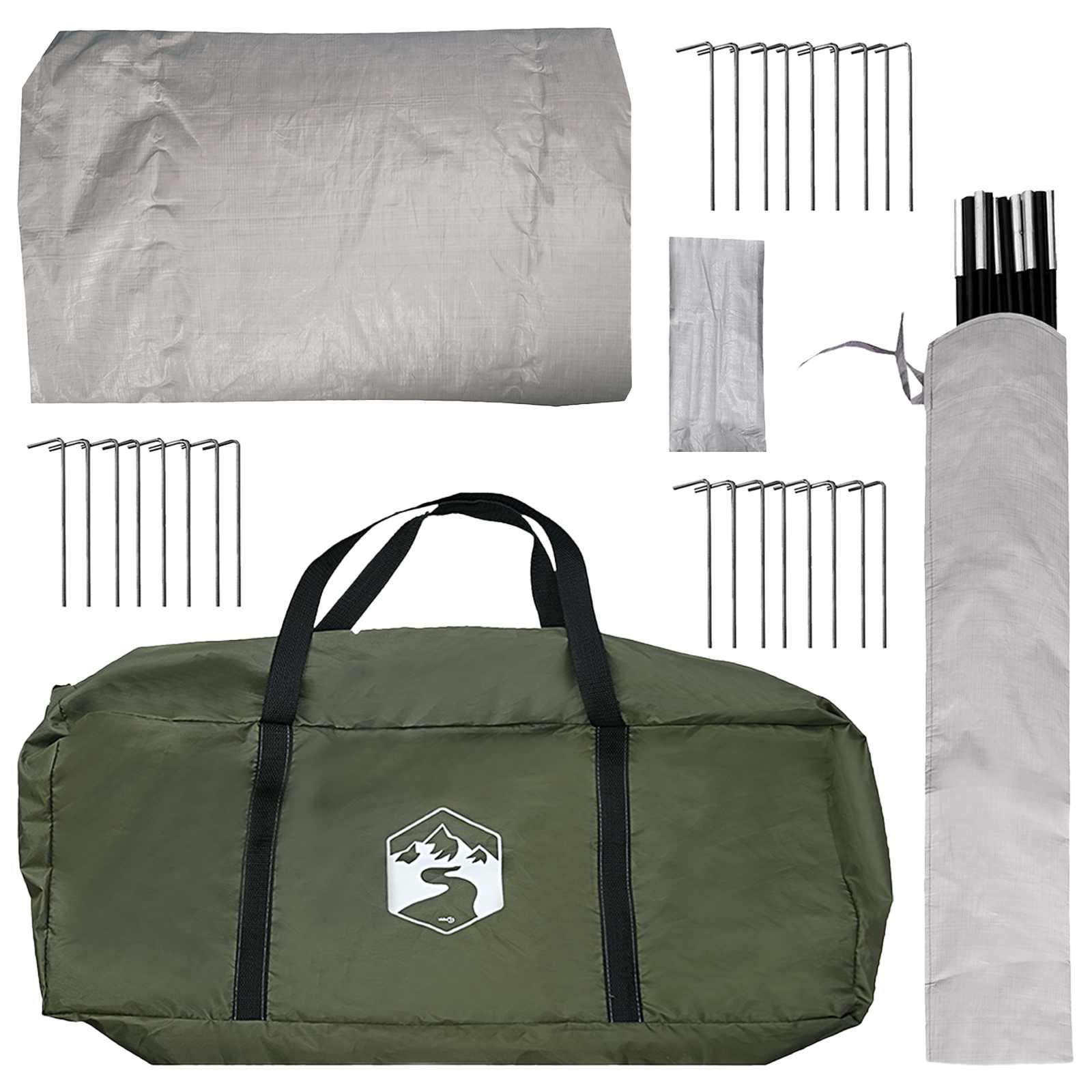 Tenda Tipi 12 persona Verde militare Poliestere e Acciaio
