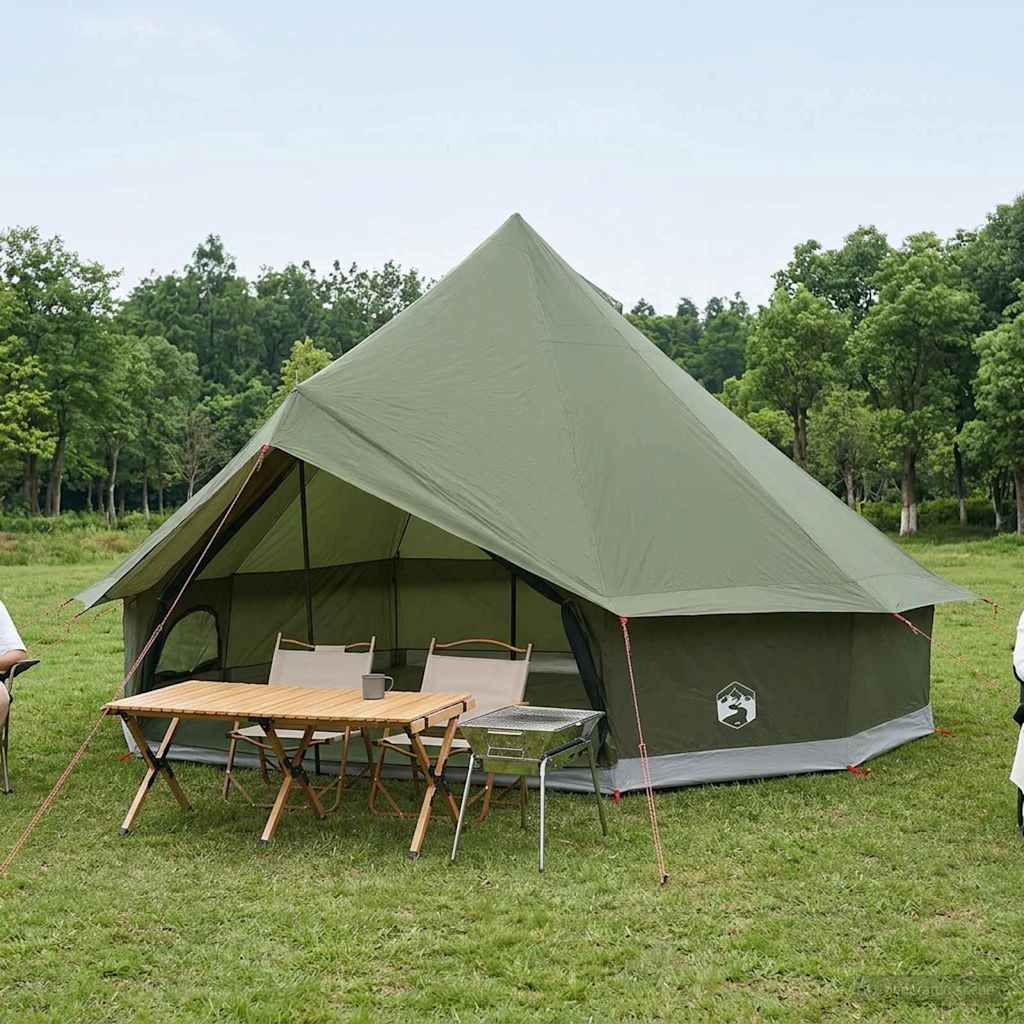 Tenda Tipi 10 persona Verde militare Poliestere e Acciaio