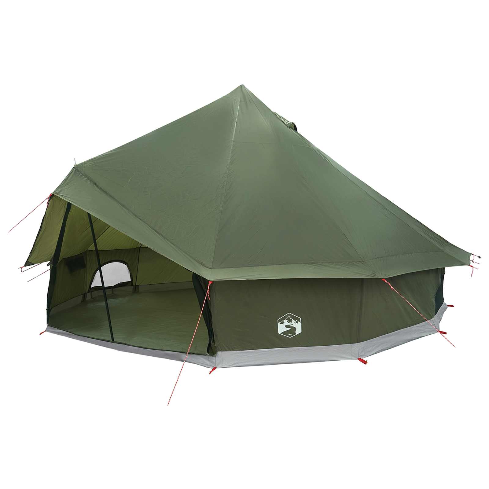 Tenda Tipi 10 persona Verde militare Poliestere e Acciaio