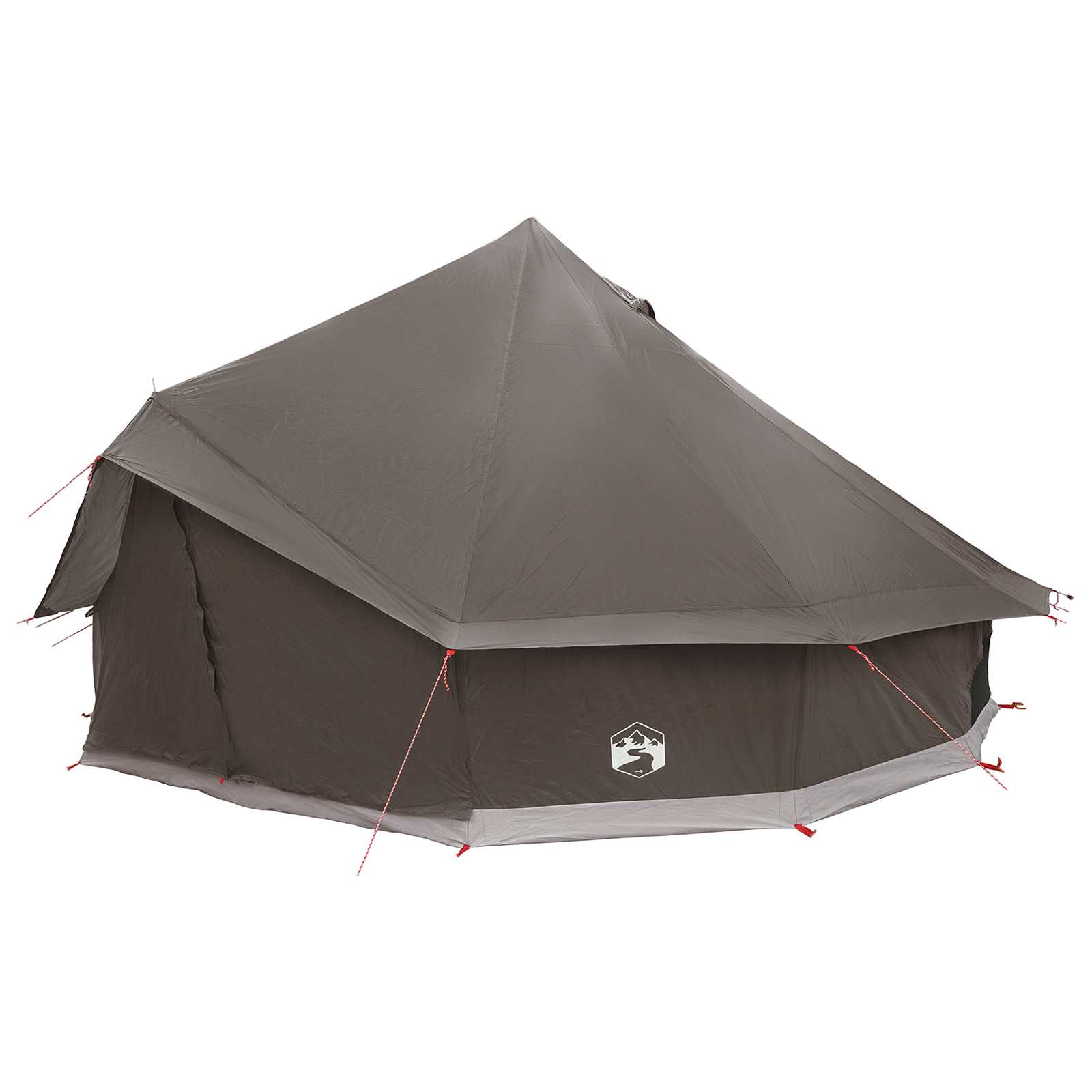 Tenda Tipi 10 persona Marrone Grigio Poliestere e Acciaio