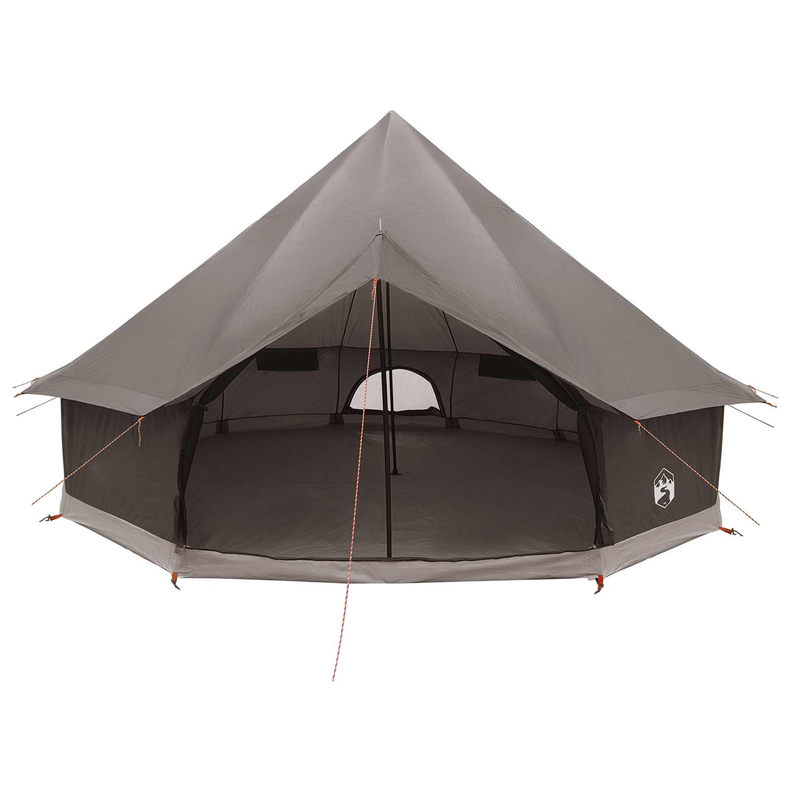 Tenda Tipi 10 persona Marrone Grigio Poliestere e Acciaio